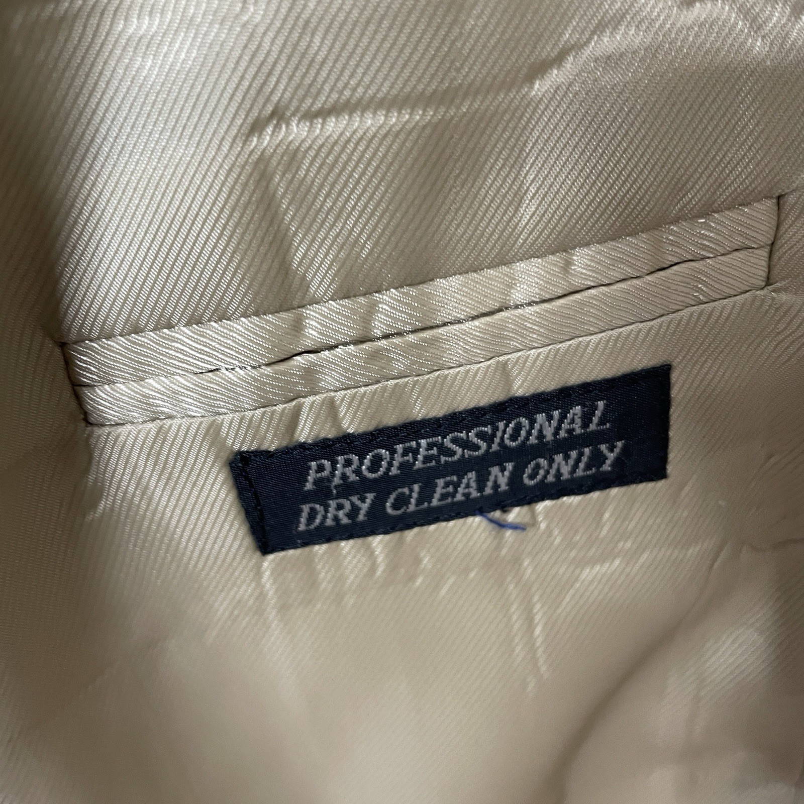 Haspel Blazer Jacket Mens 52R Beige Tan Cream Solid Wool Two Buttons