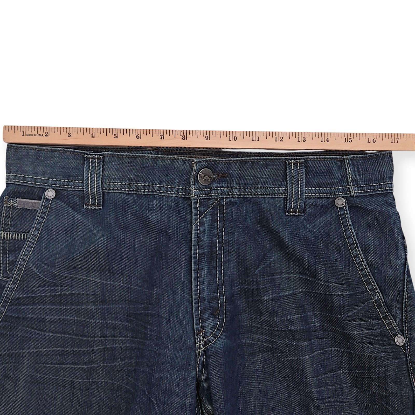 Y2K Levis 511 Jeans Men 31×34 Button Back Cinch Waist Affliction Style Cowboy