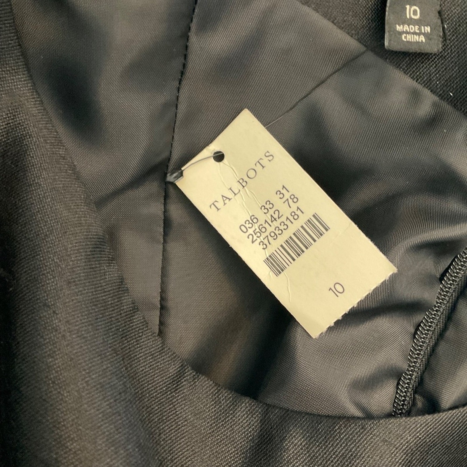 Talbots Classic Black Silk & Wool V Back Career Event Sheath Dress wool silk 10