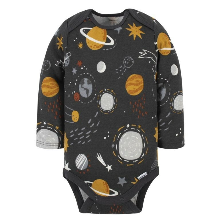 MODERN MOMENTS BY GERBER BABY BOY LONG SLEEVE BODYSUIT SIZE NB NEWBORN NEW TAGS