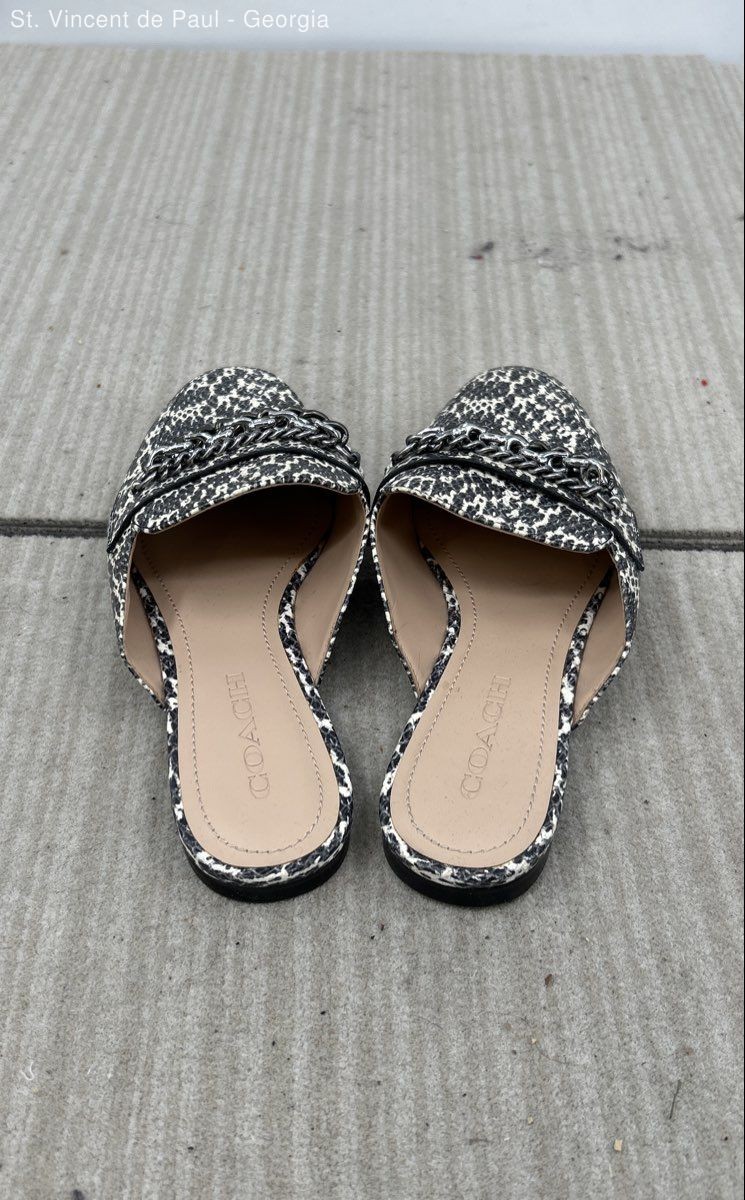 Coach Faye Loafers Black Flecked Mule Flat Women’s Size 8