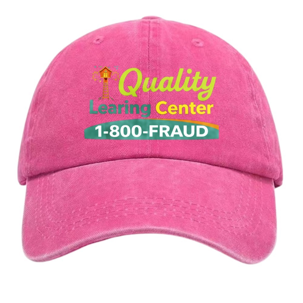 Quality Learning Center 1-800-FRAUD Sarcastic Parody MEME Dad Hat Baseball Cap