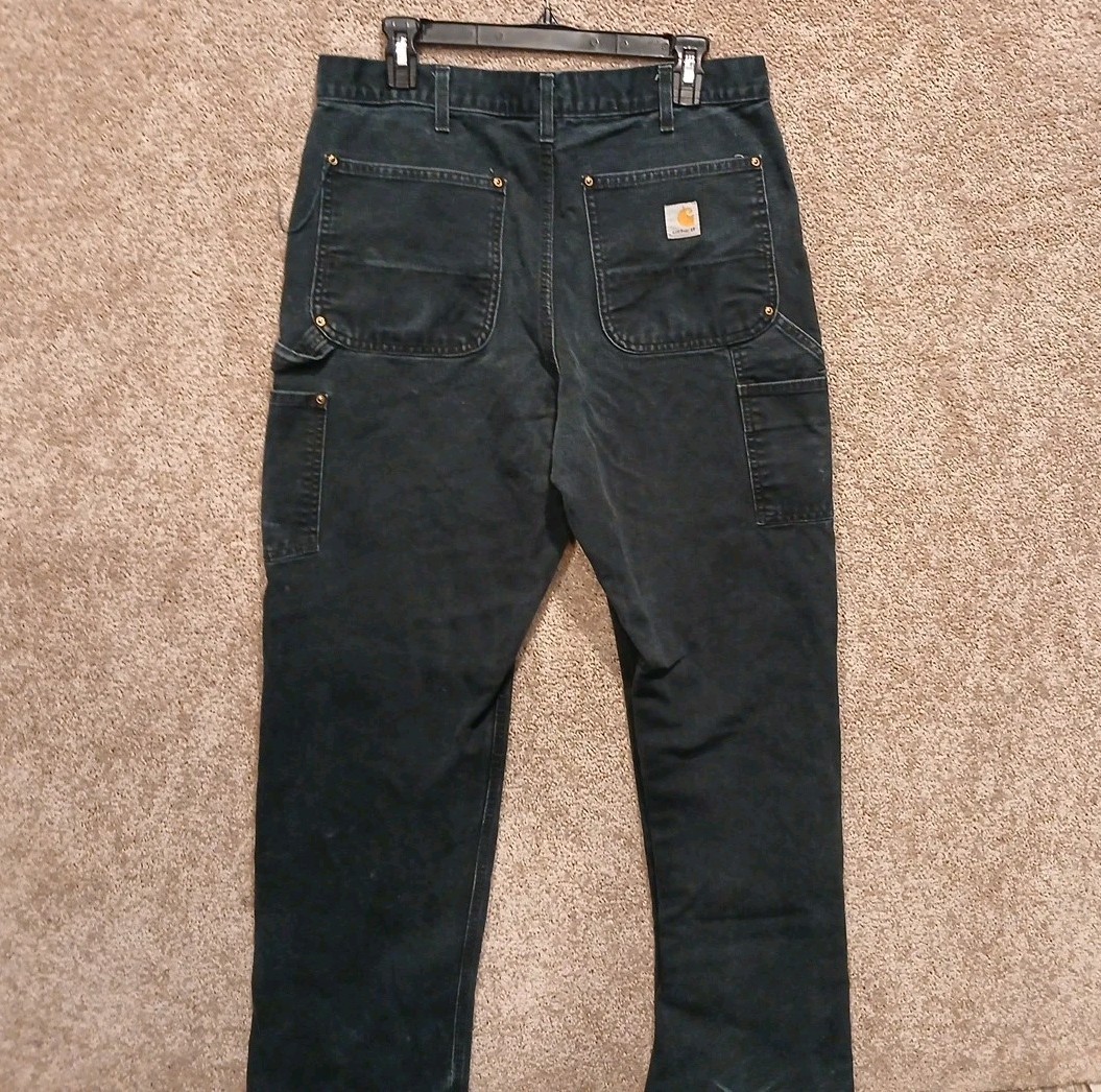 Vintage Carhartt B01 BLK Double Knee Pants USA Made Black 34×34