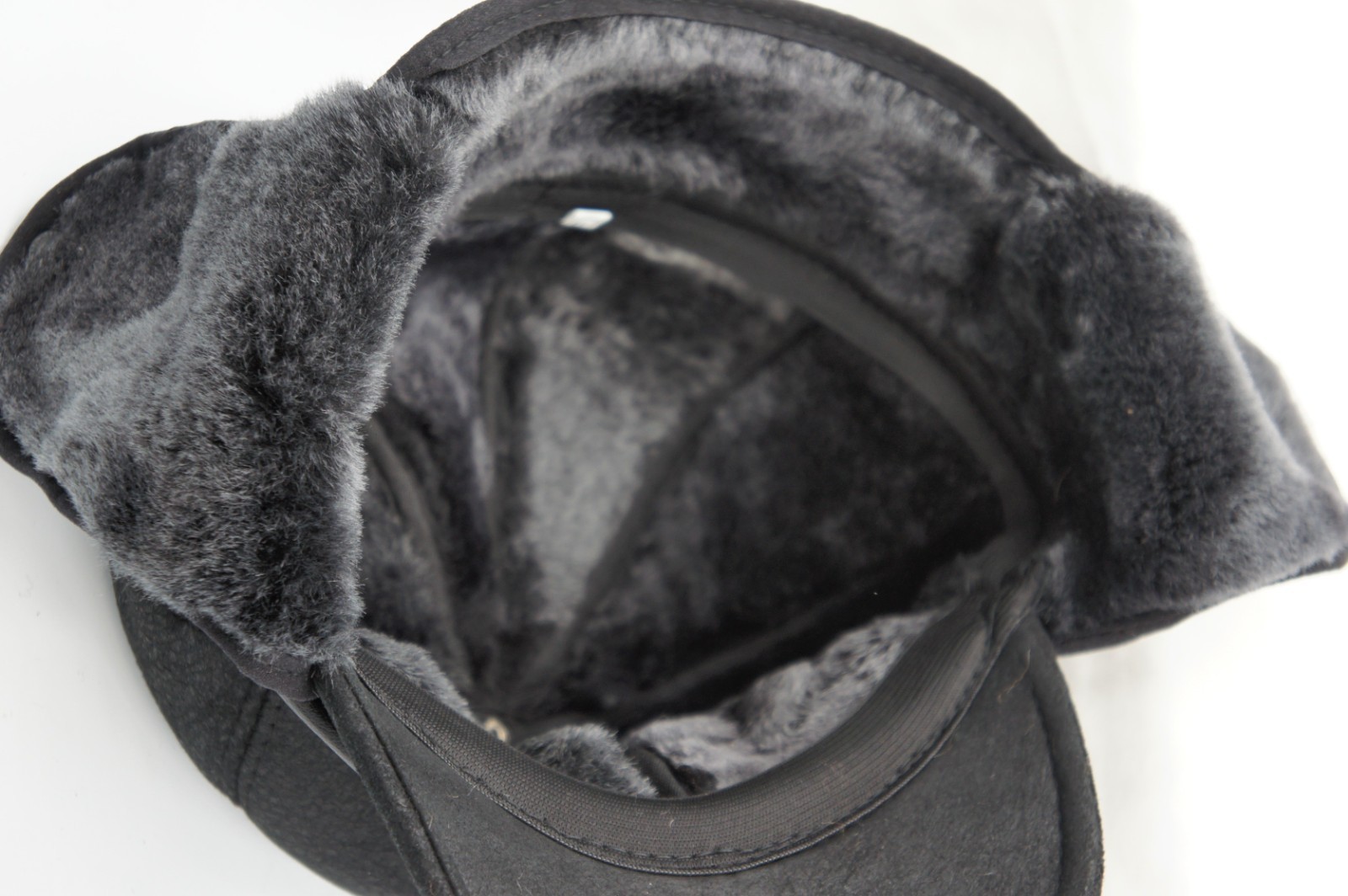 REAL SHEEPSKIN SHEARLING LEATHER Winter Aviator Hat Trapper Pilot S-3XL, BLACK