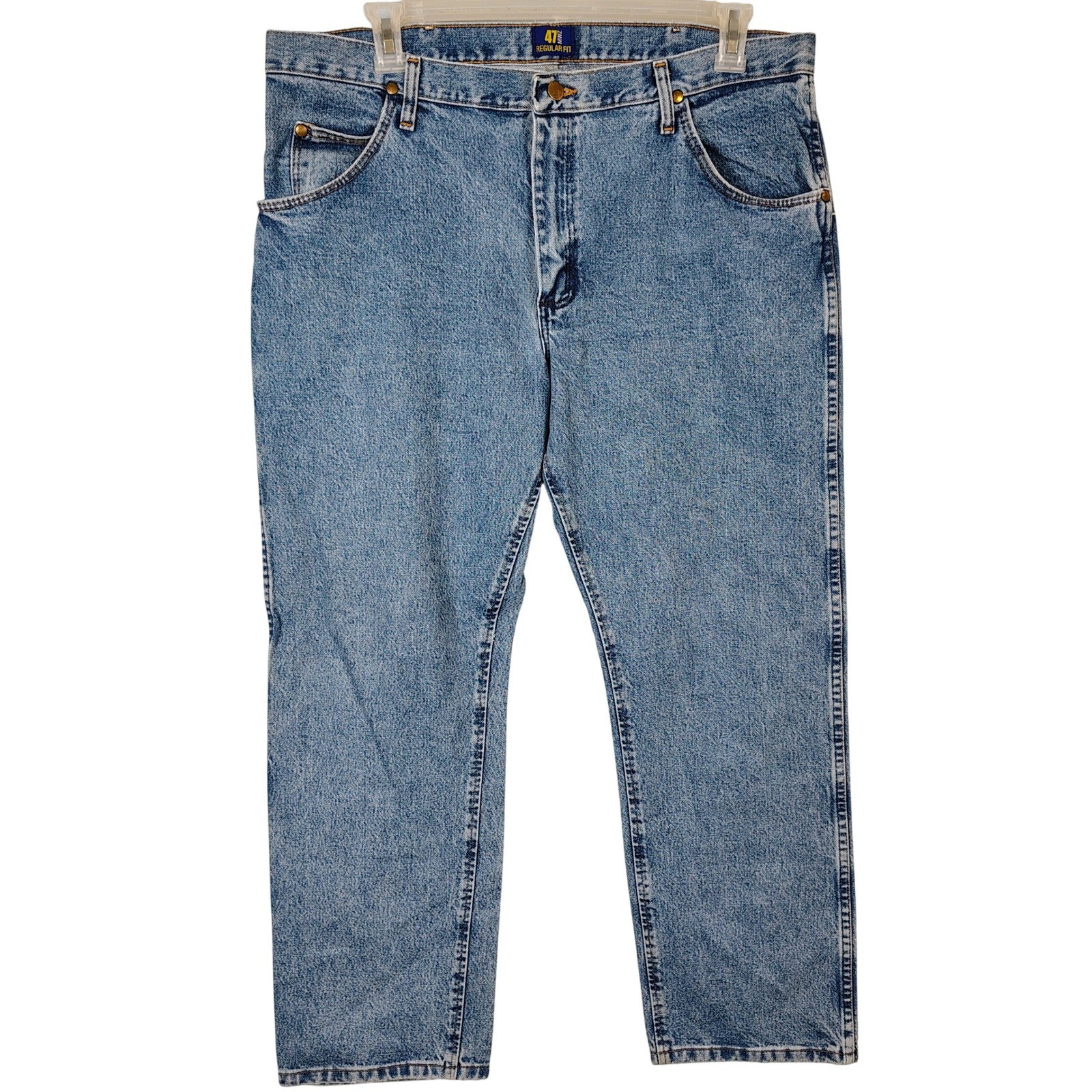 Wrangler 47MWZ Premium Performance Cowboy Cut Jeans Mens 38×30 Regular Fit Blue