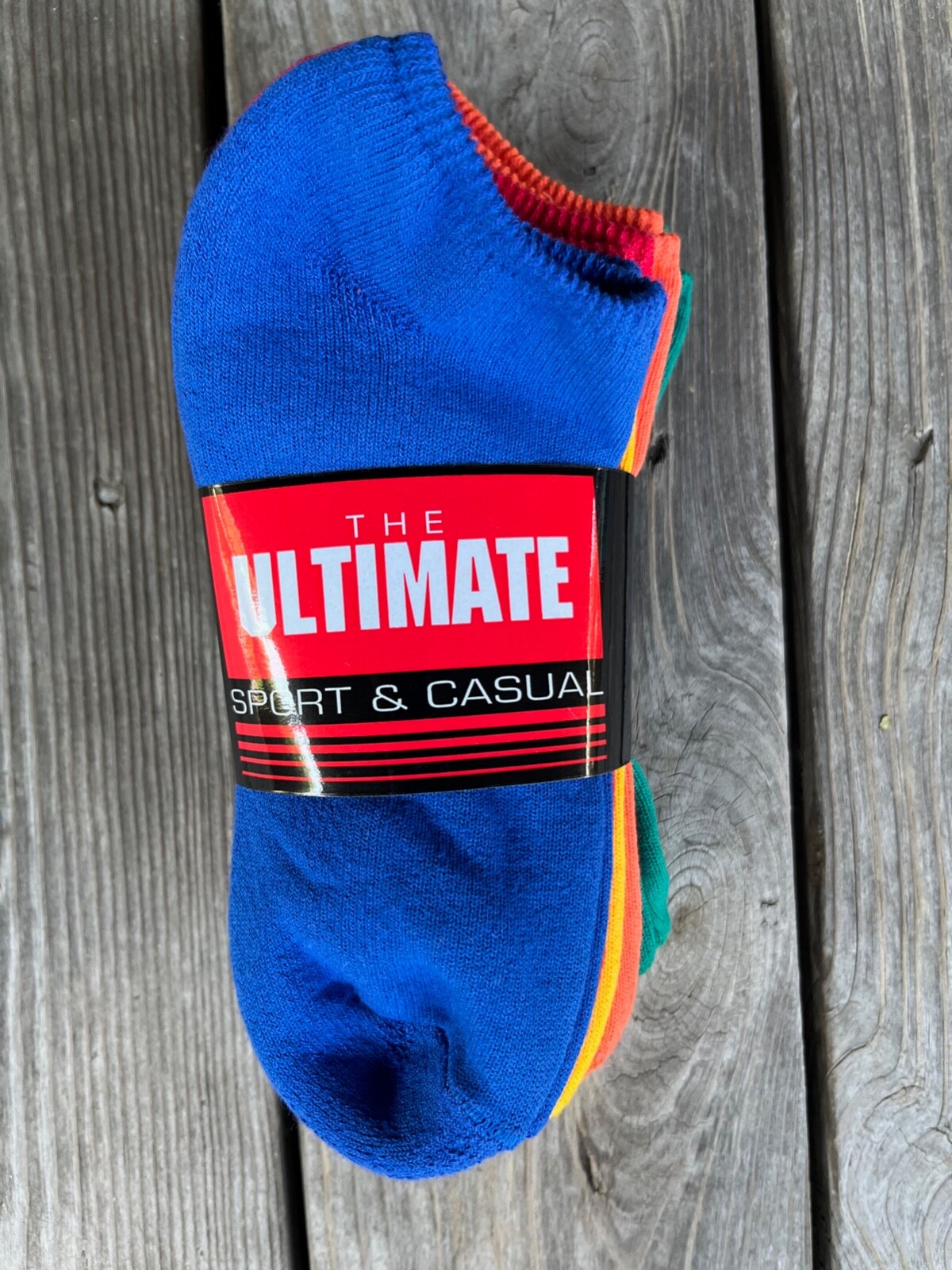 5 Prs Ankle Socks Low Cut Fit Size 10-13 Sports Colored Footies USA Made