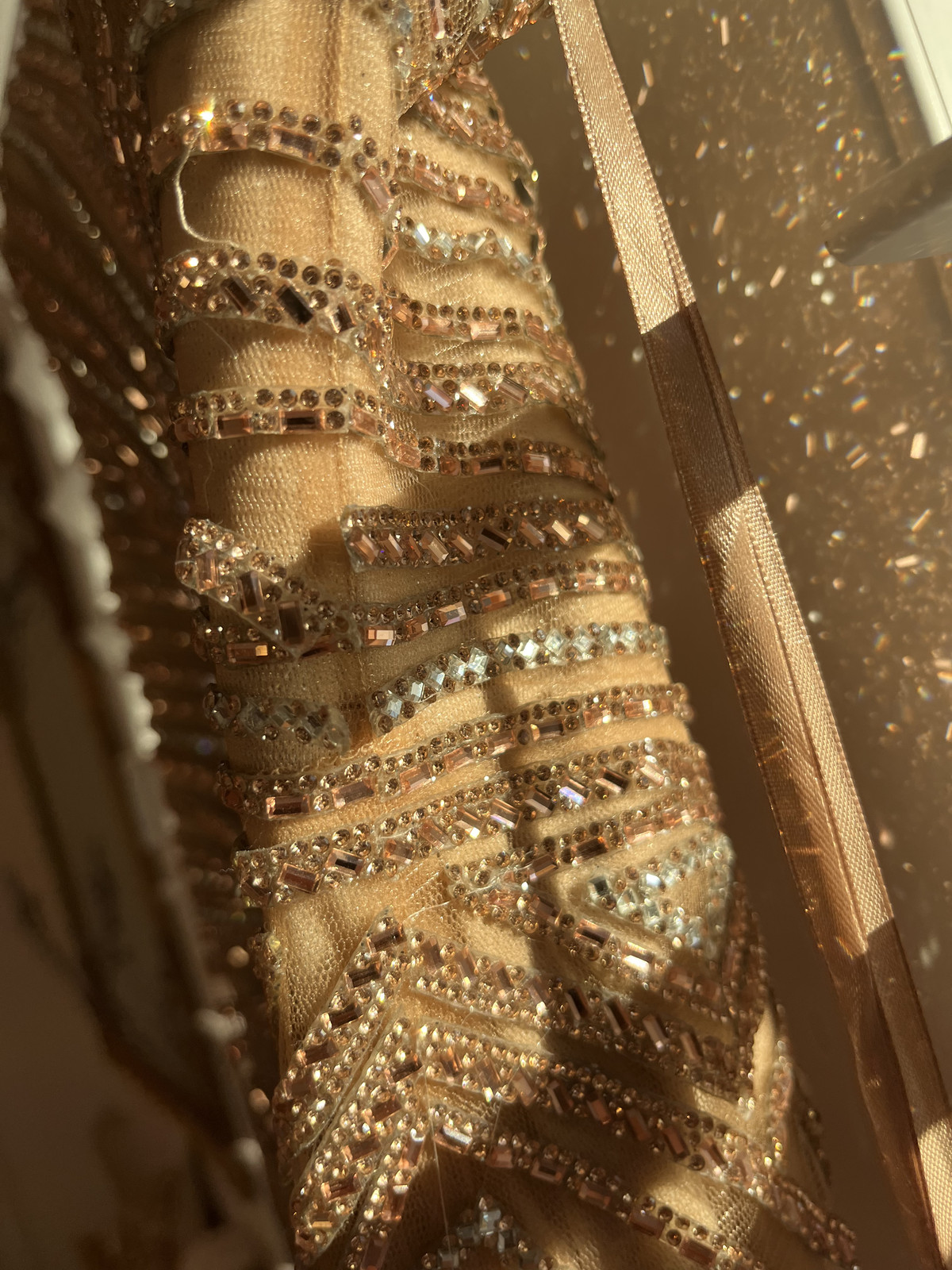 ✨ LaDivine by Cinderella Divine CD845 Rose Gold Beaded Gown – Size 2 – (NWT)