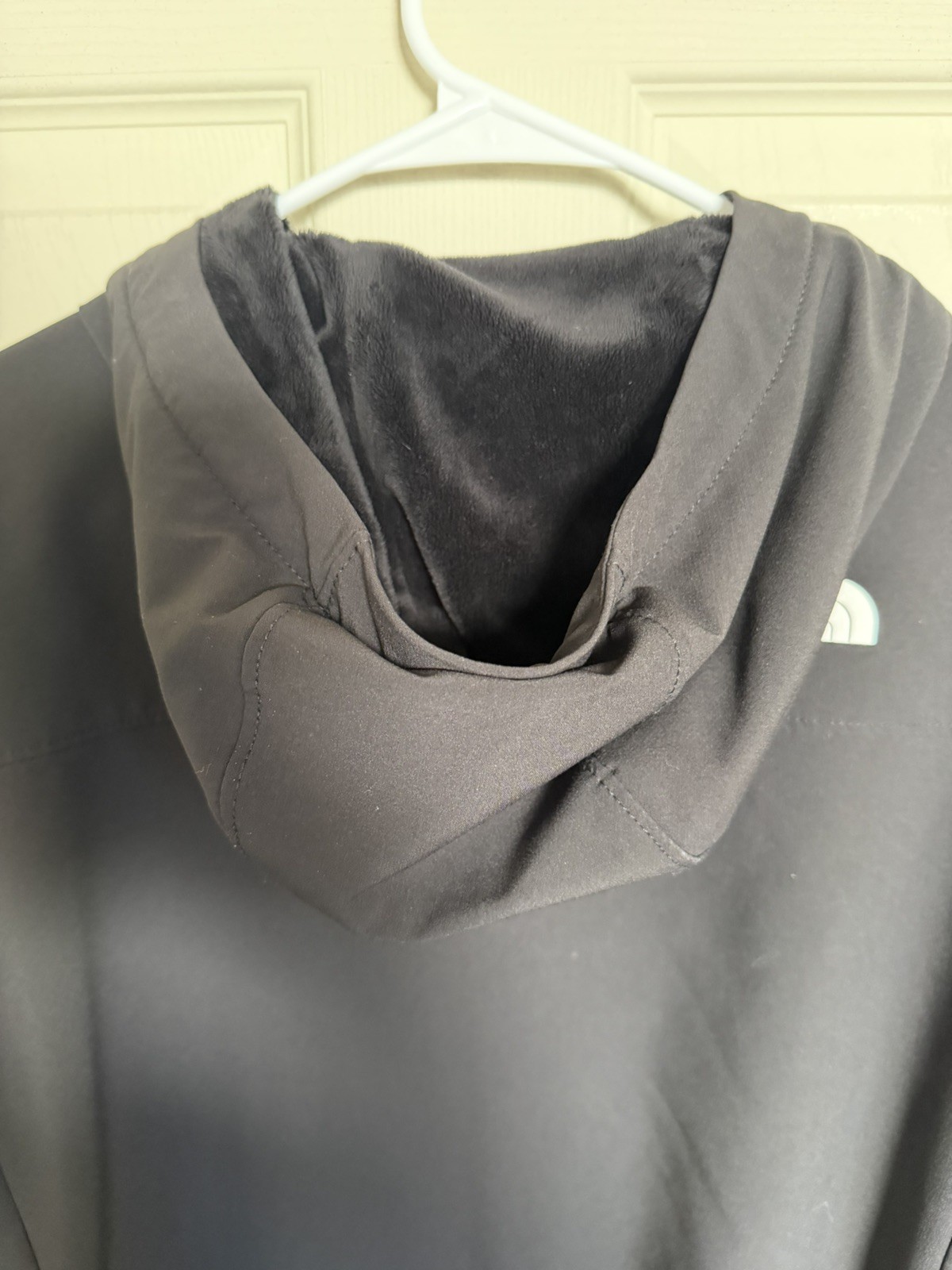 The North Face Womens WindWall Hooded Trench Coat fleece Black Belted Size M
