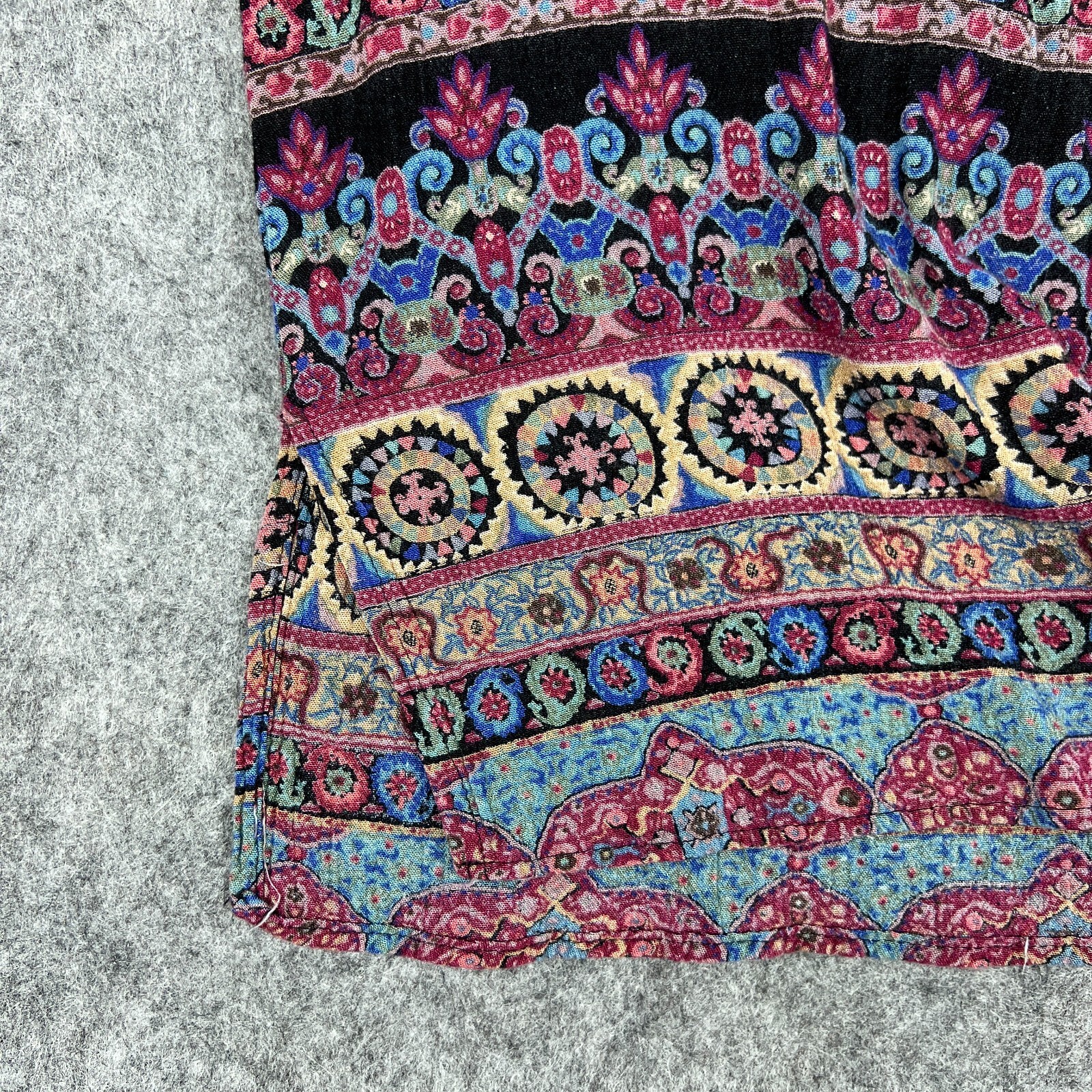 VTG Norton Mcnaughton Shirt Womens Large 14 Aztec Short Sleeve Boho Pocket Tee