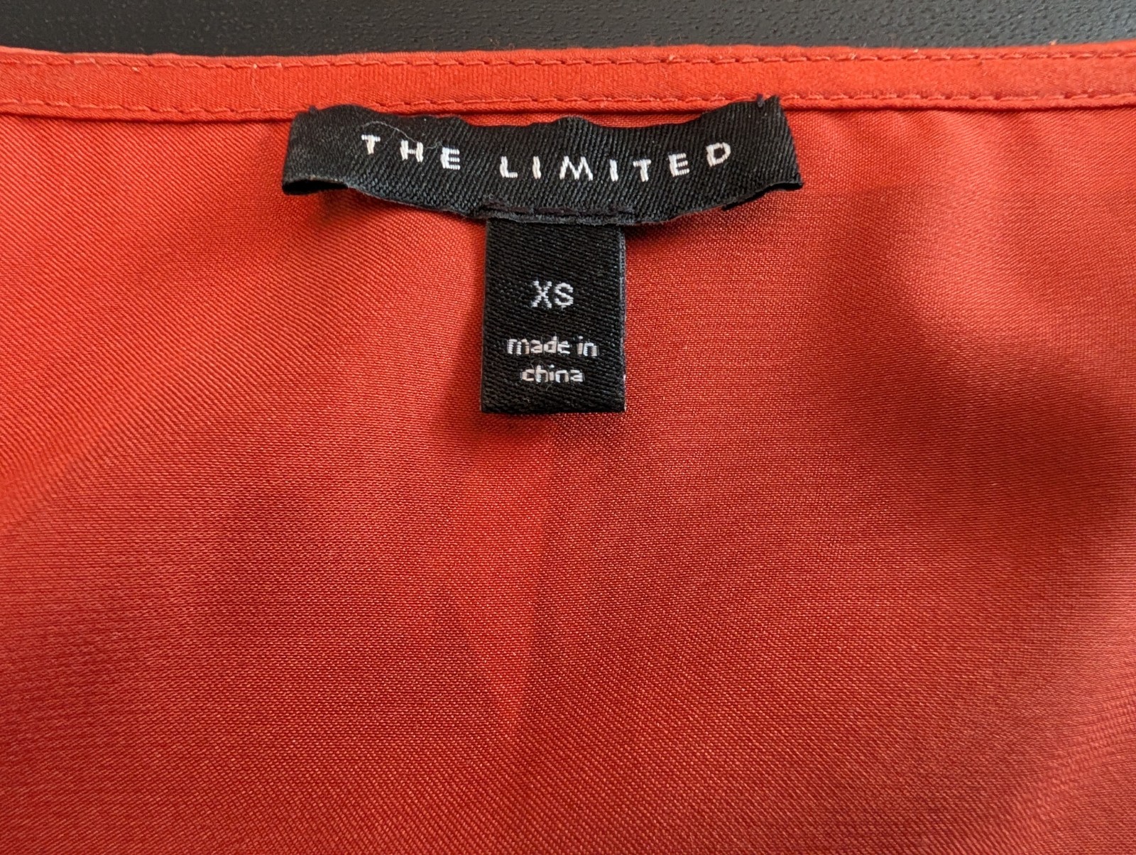 The Limited Orange Short Sleeve Button Accent Scoop Neck Blouse XS