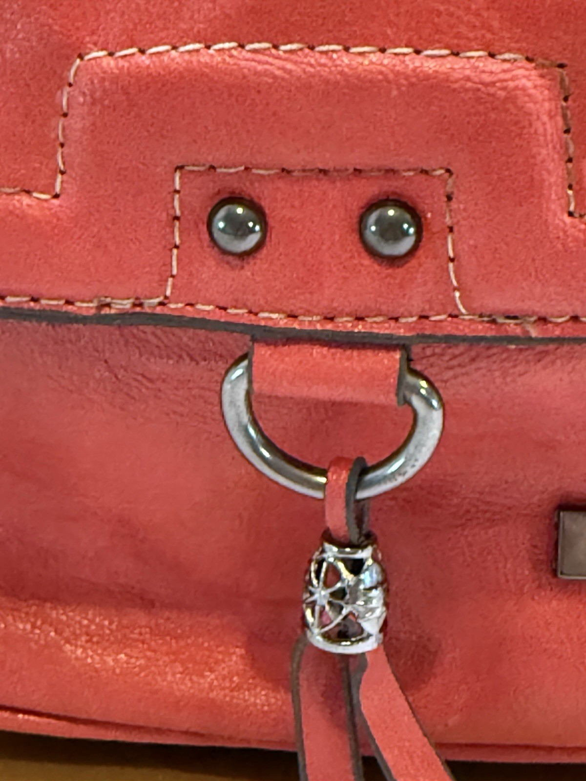 Vintage Amphora Red Leather Crossbody or Saddle-Style Adjustable Strap HTF