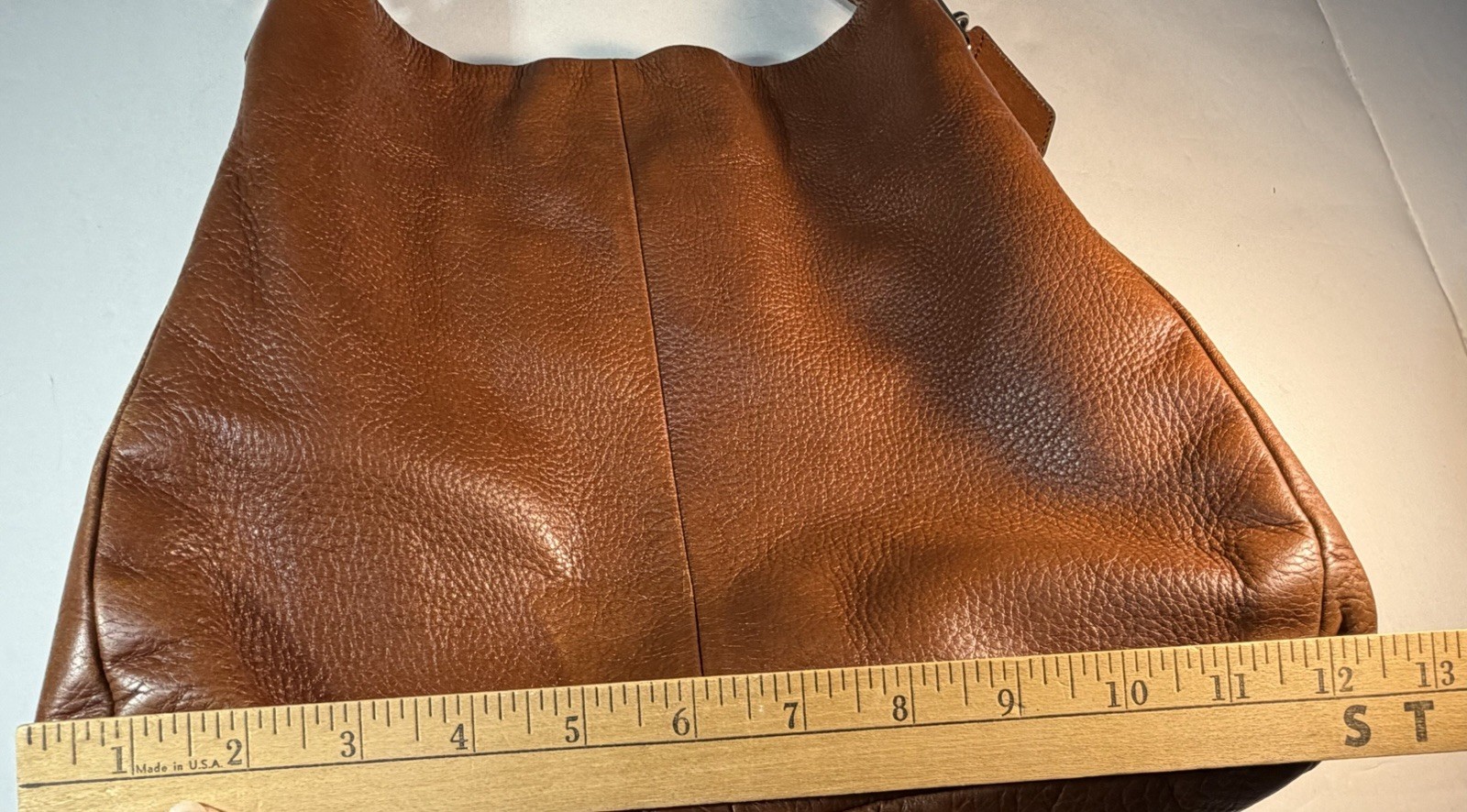 COACH Madison Small Phoebe Shoulder Bag Cognac Brown Pebbled Leather Hobo Fall