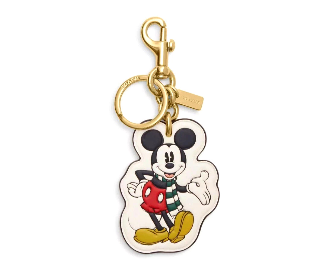 NWT Coach CN0009 Disney X Mickey Mouse Bag Charm Key Chain