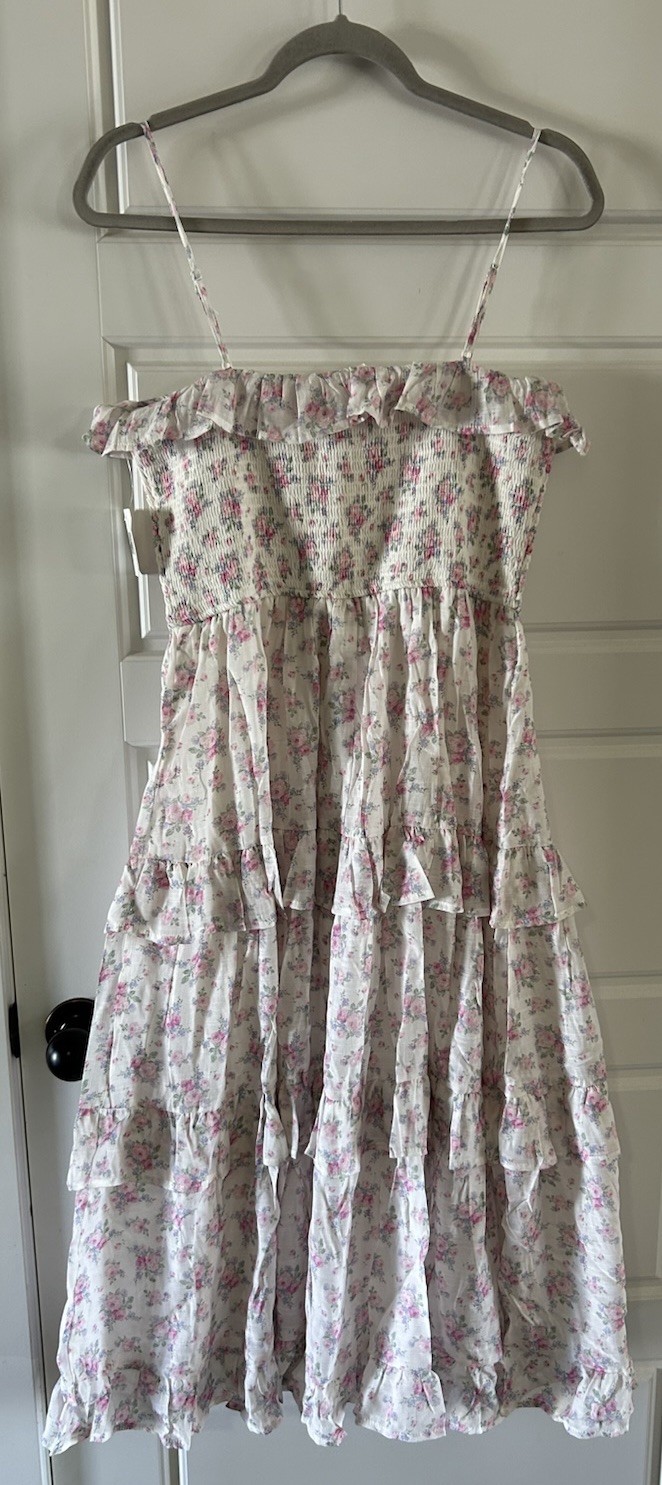 Altar’D State Altard Kathy As Ivory/ Pink Floral Print Dress Size S $84