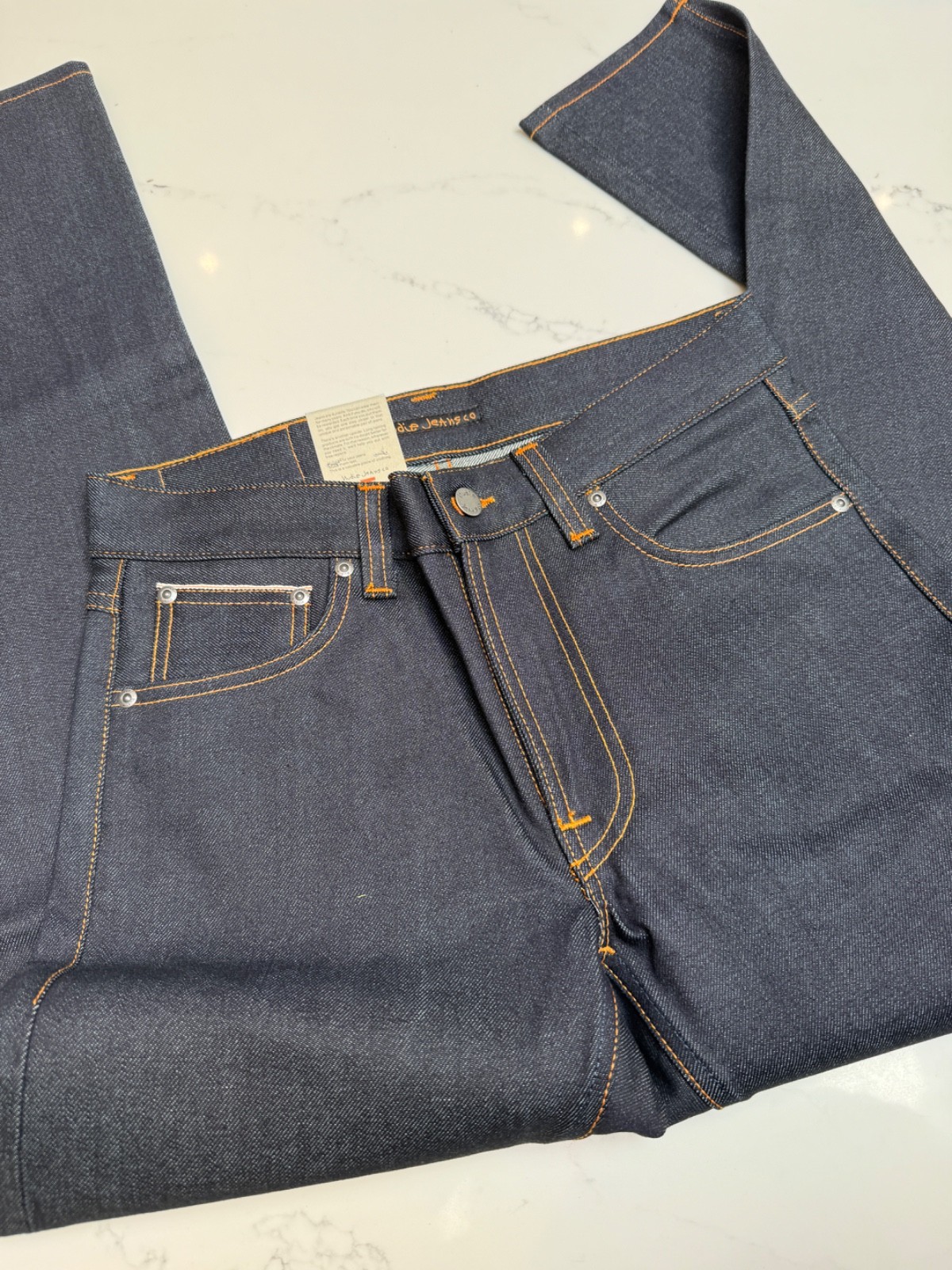 Nudie Jeans Mens Lean Dean Dry Japan Selvage Blue Jeans – W29 x L32 RRP £225