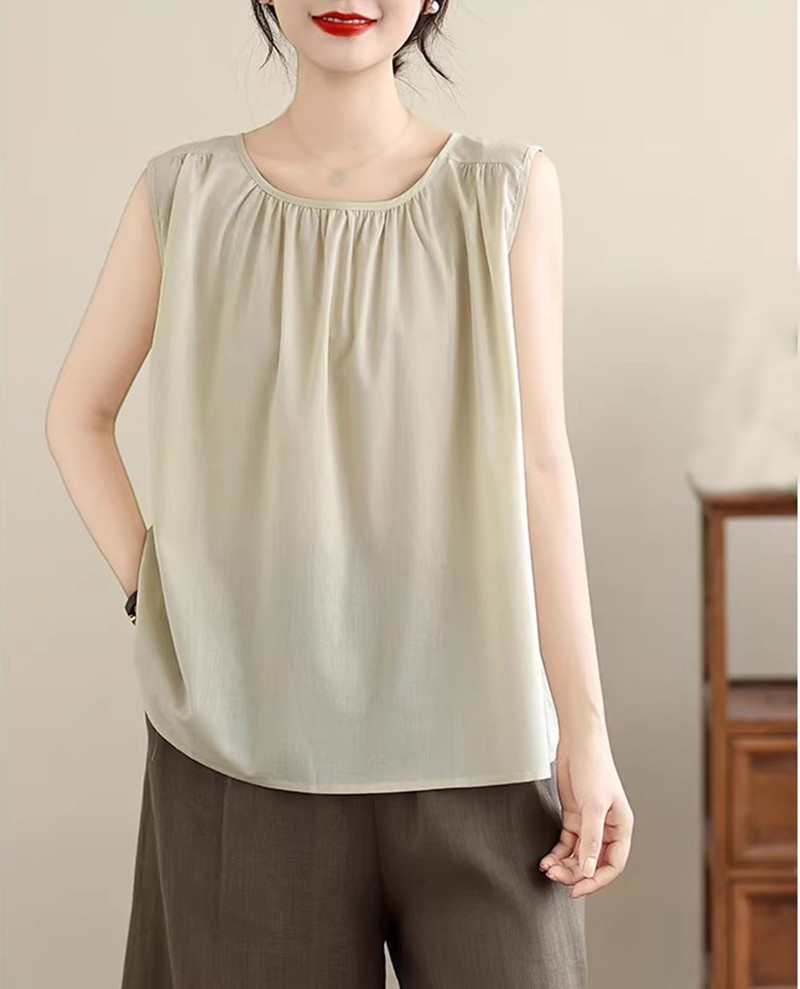 Summer Womens Casual Loose Sleeveless Shirts Tops Blouse Waistcoat Vest