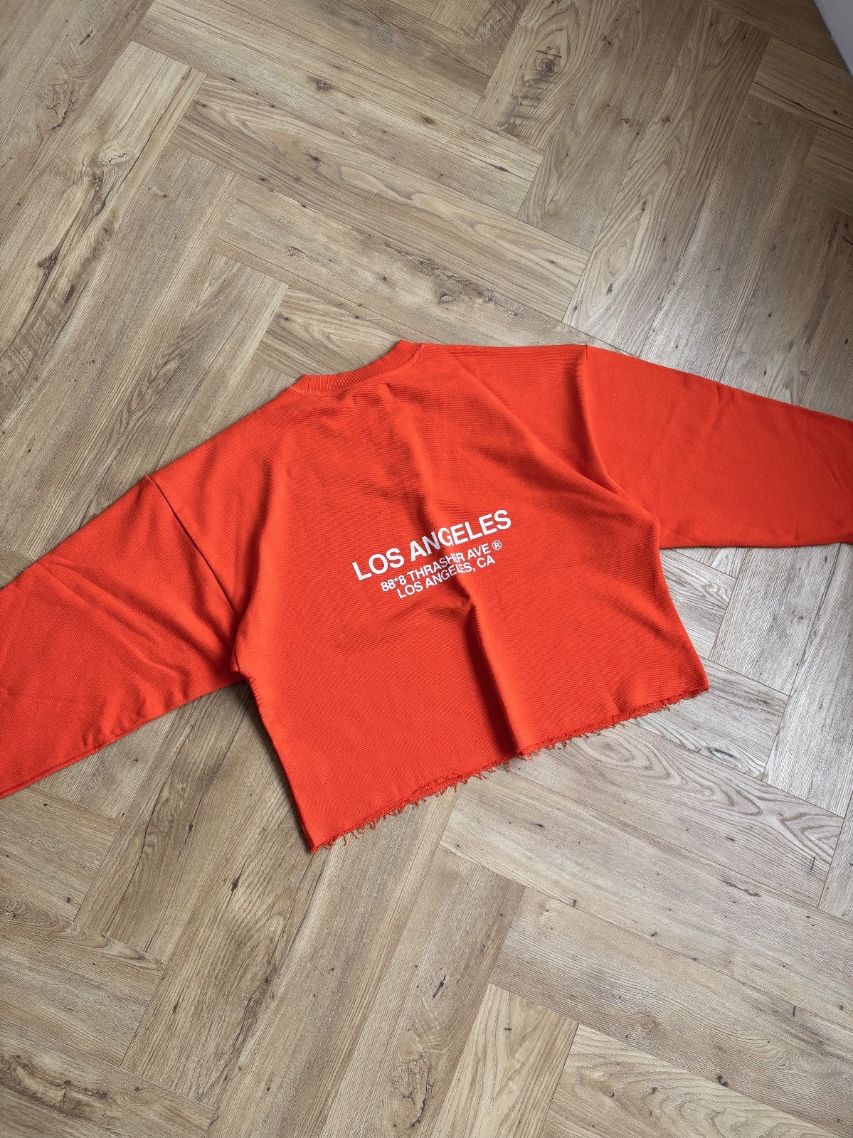 Scuffers Orange Cropped Boxy Fit Oversized Sweatshirt