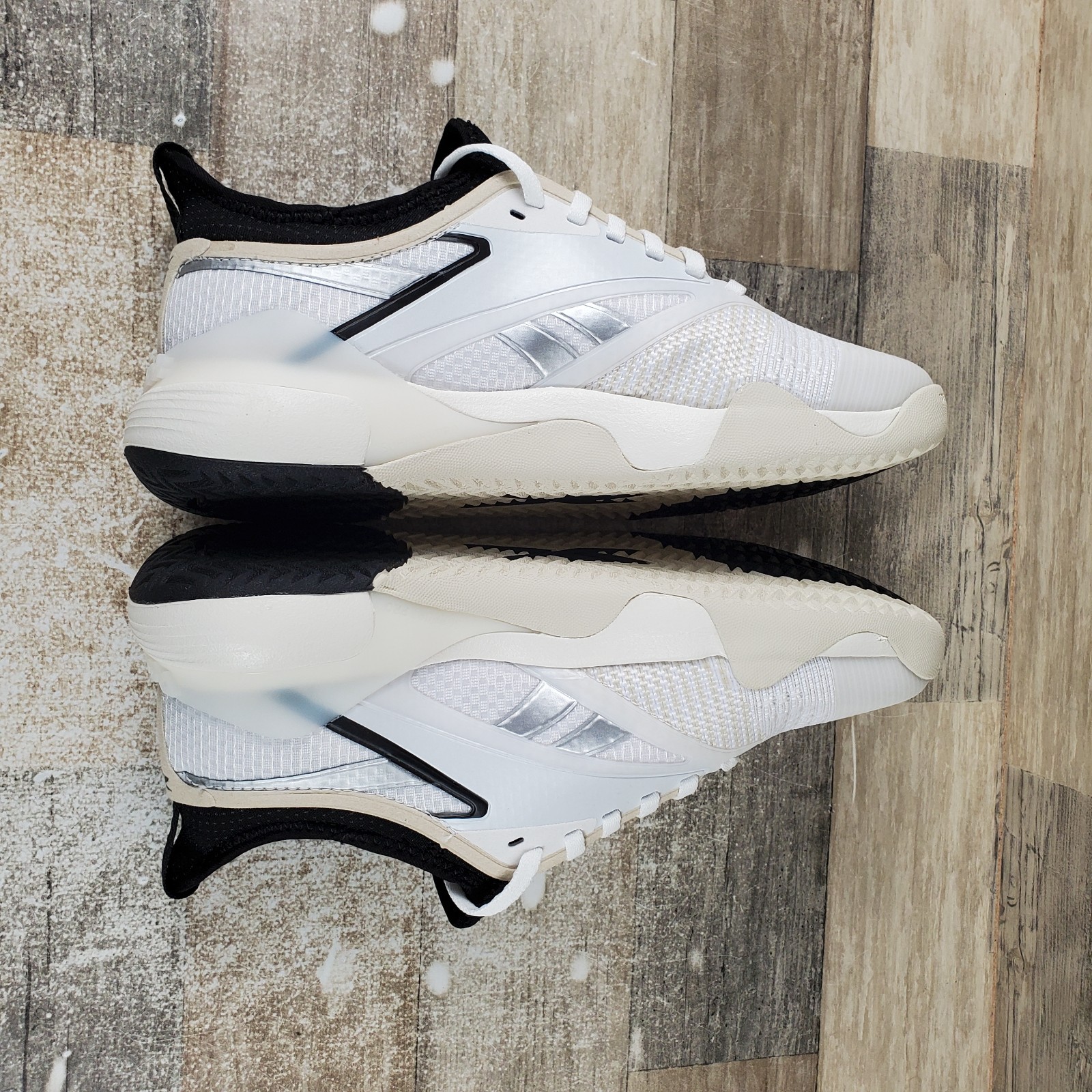 Reebok Nano Court Mens Shoes Sz 7.5 Running Athletic White Black Lace-Up Sneaker
