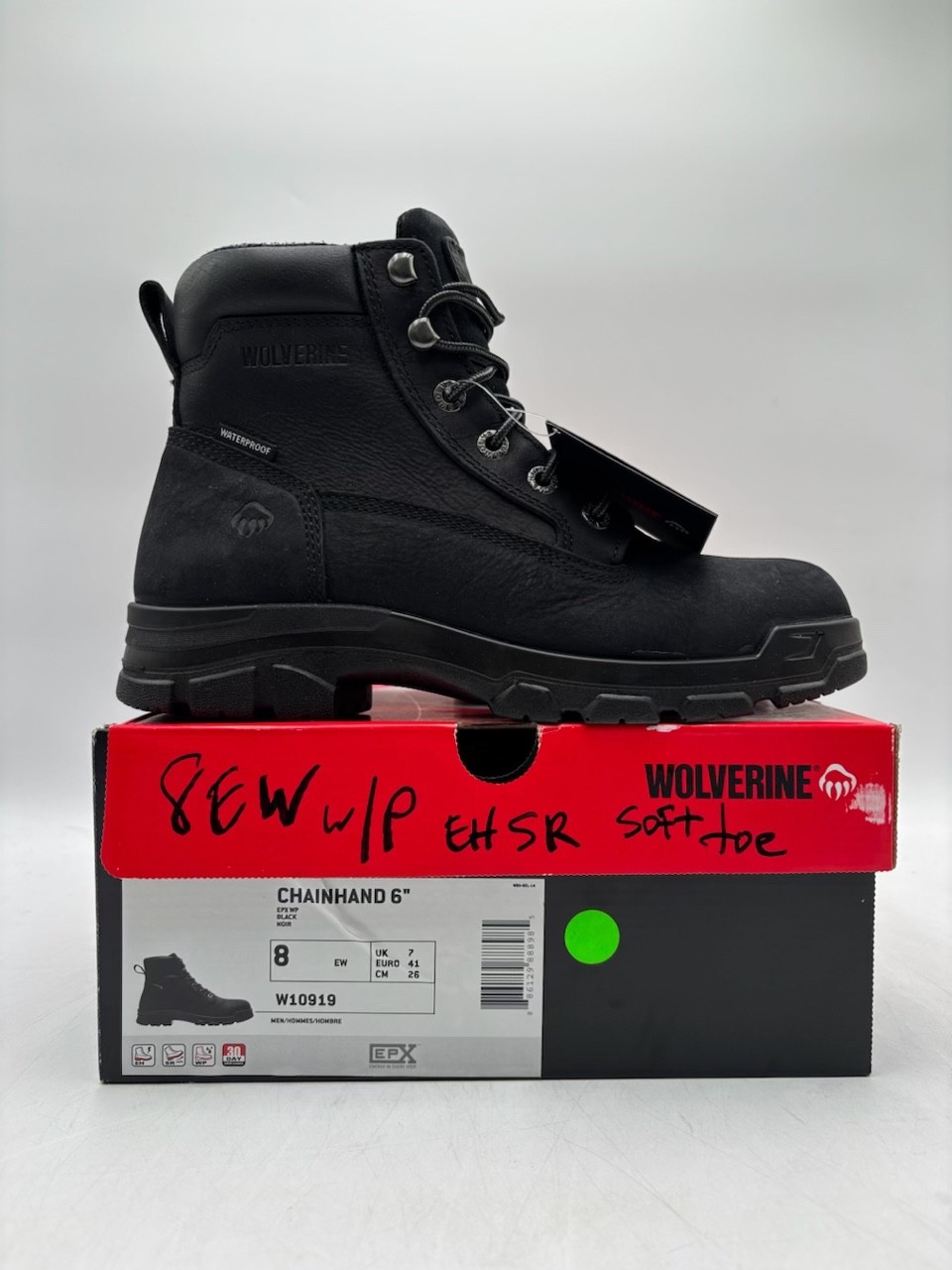 Wolverine W10919 CHAINHAND 6″ Men’s NEW Boot Black US Size 8EW