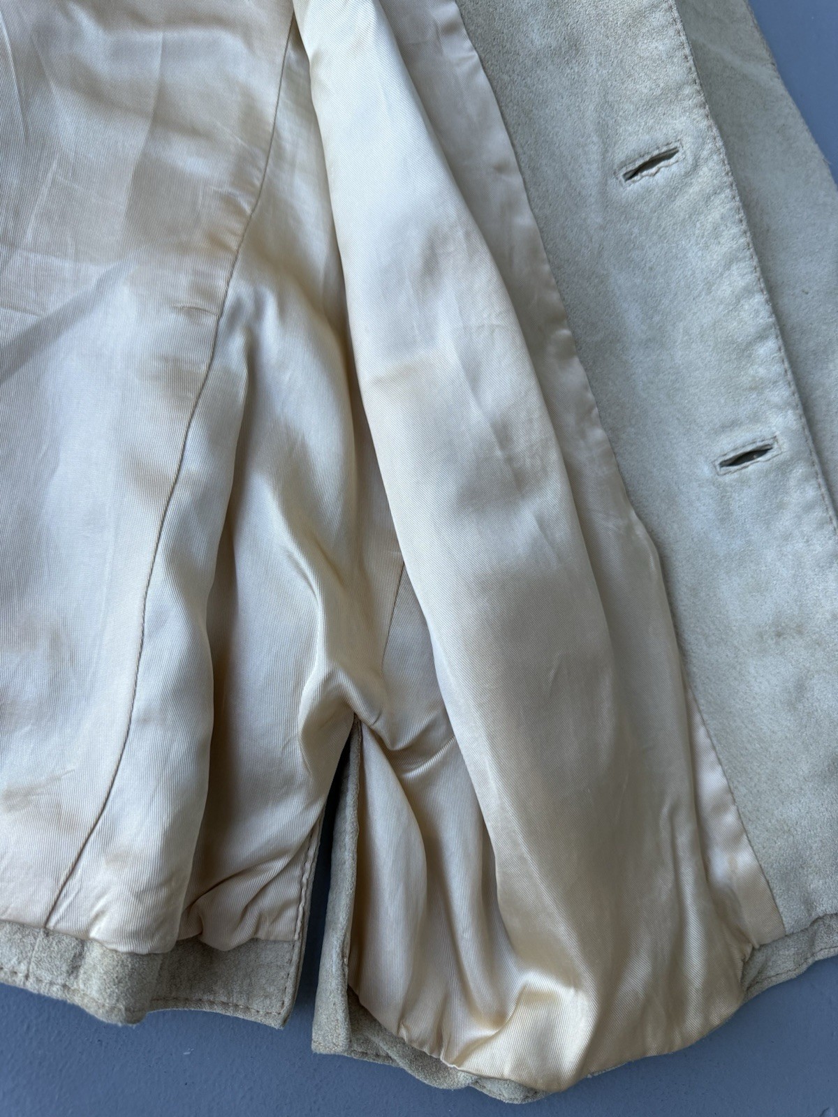 Vintage Virany Hungary Genuine Suede Leather Safari Jacket Men’s L Beige