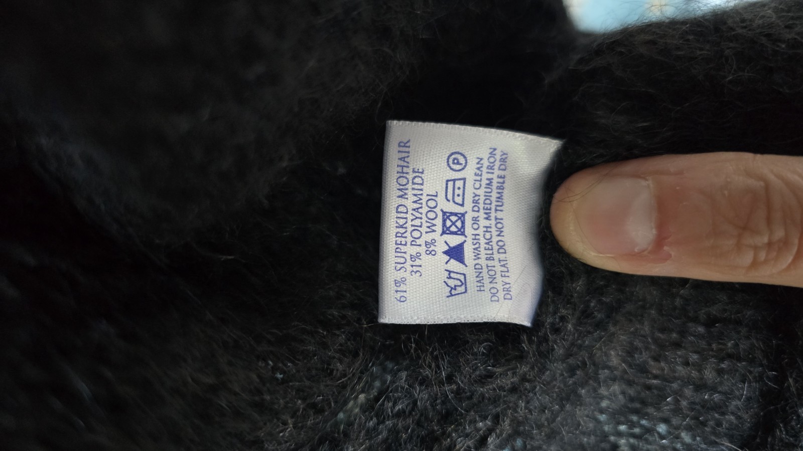 Brora Kid Mohair Charcoal Cape Cardigan 12-14 Fluffy Arty Relaxed