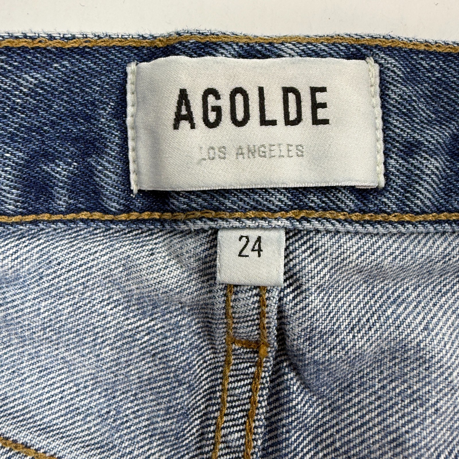 Agolde Shorts Women 24 Blue Parker Denim Distressed Cuffed Button Fly A9027-1141