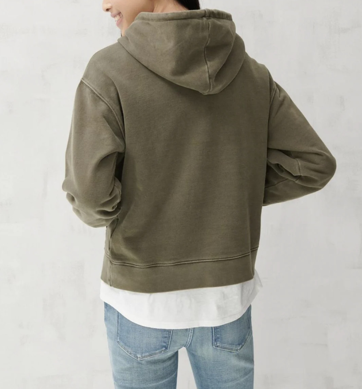 Lucky Brand Moss Green Long Sleeve Sueded Terry Hoodie Sweatshirt Sz XL