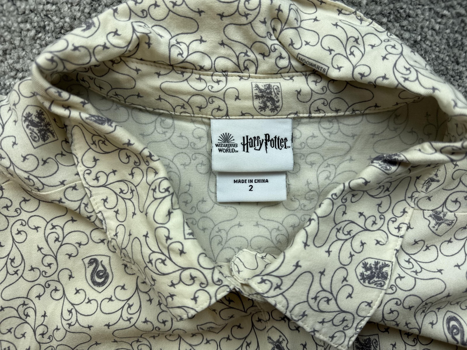 Harry Potter Shirt Womens 2 Hogwarts Houses Crest Button Up Short Sleeve Magic