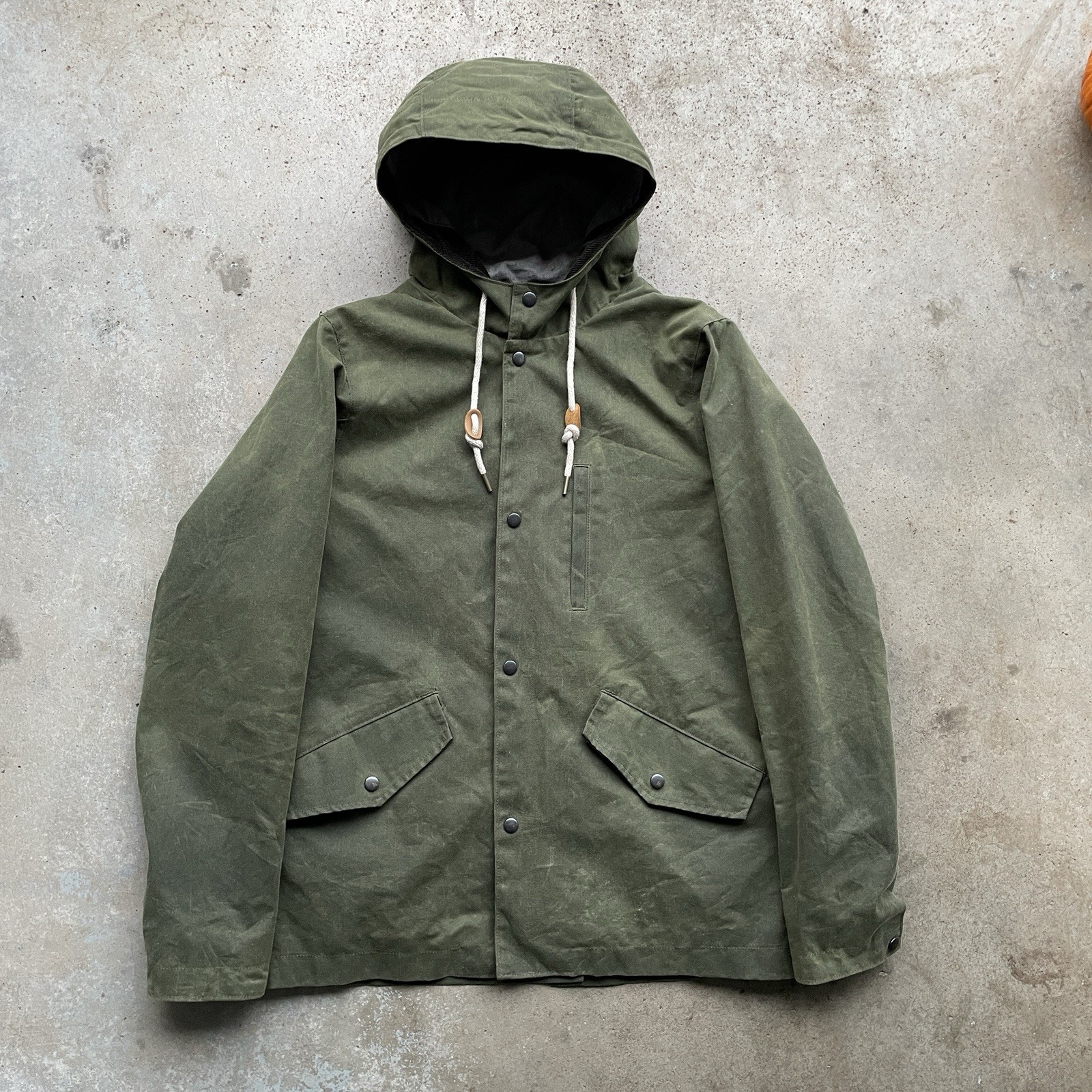 Ketums Women’s Bondy Waxed Jacket Green Hooded Waterproof Size Small