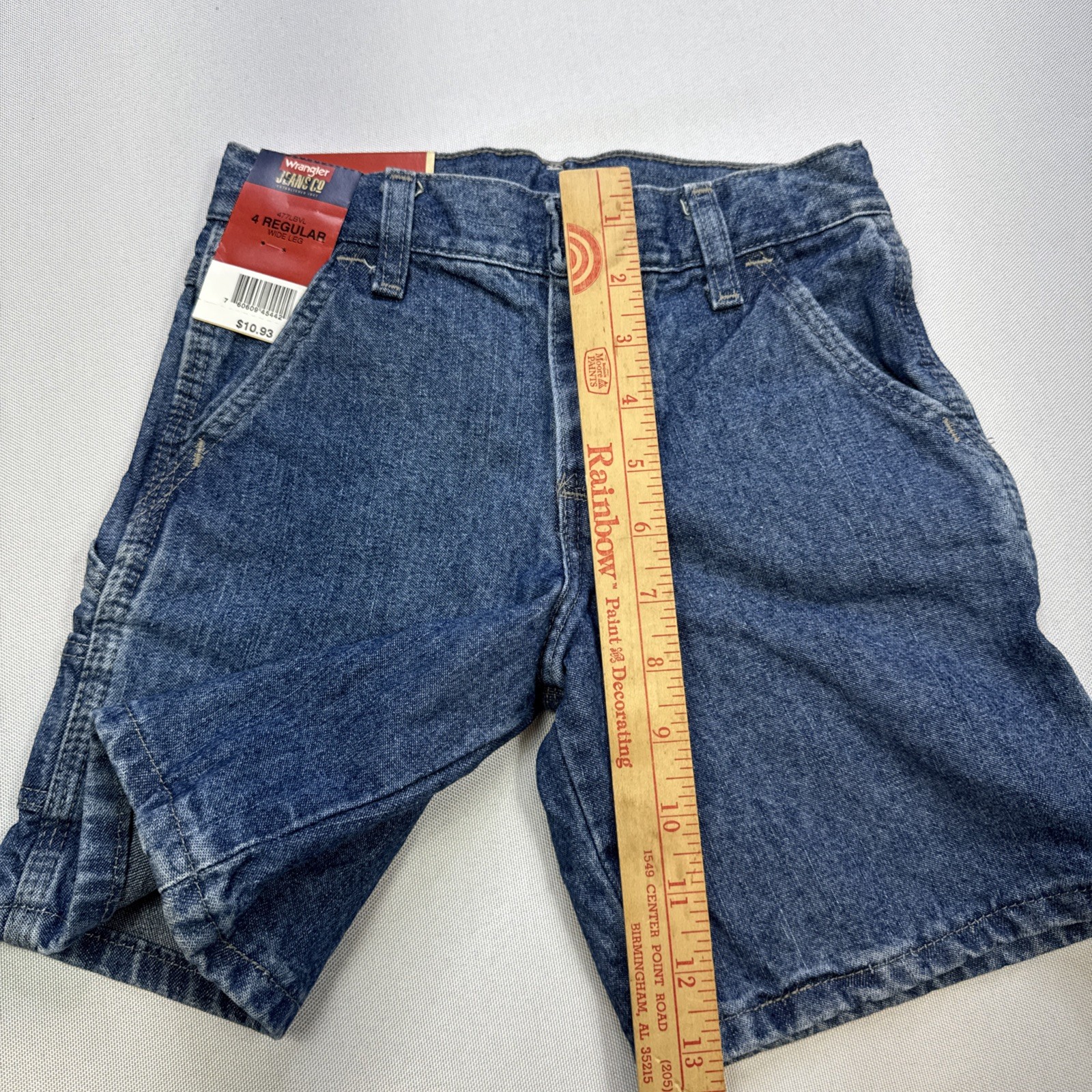 Wrangler Jeans Co Shorts Boy Size 4 Regular Wide Leg Classic Carpenter #0220