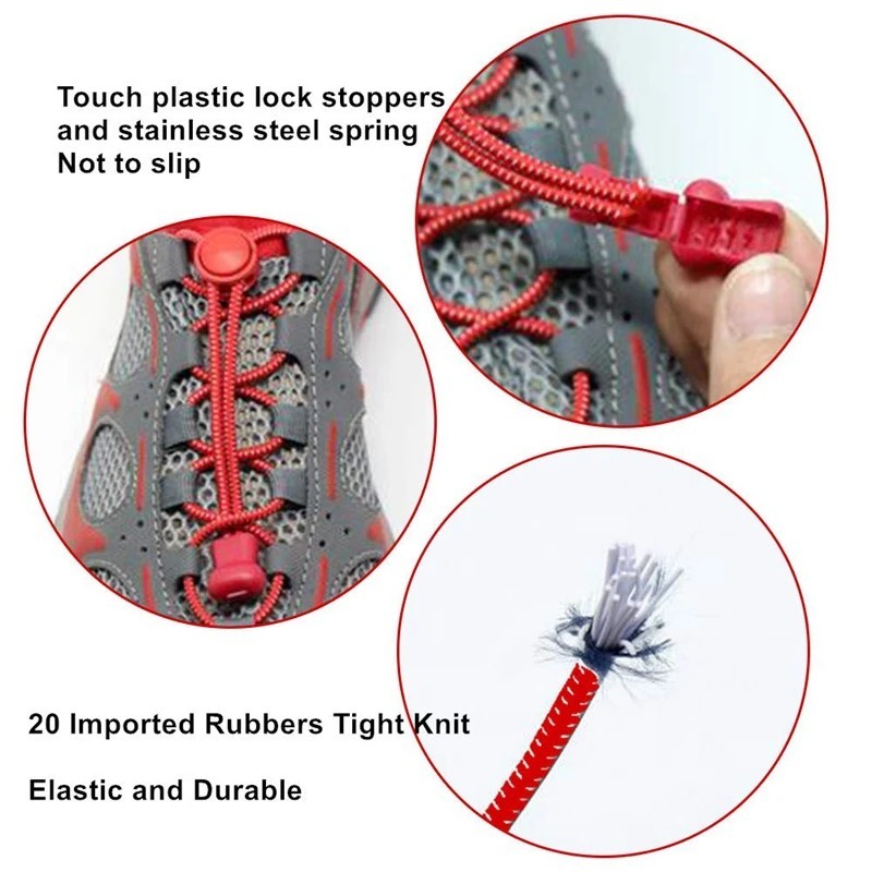 No Tie Elastic Lock Shoe Laces Rope Running Jogging Sneakers Trainer Shoelaces*