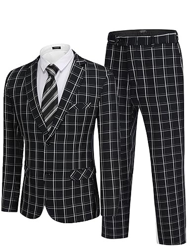 COOFANDY Men’s 2 Piece Suits Classic Fit 2 Button Dress Suits Classic Fit