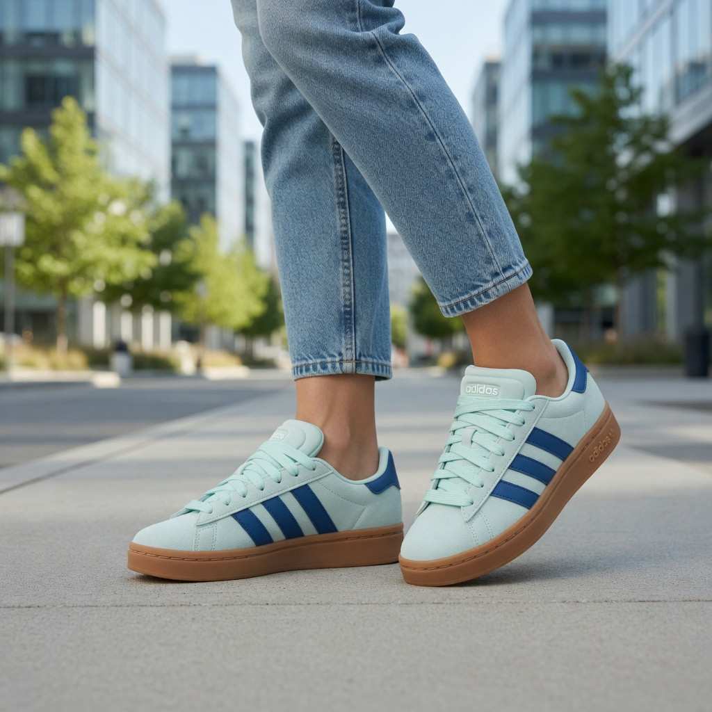ADIDAS Women Grand Court Alpha 00 s Lace Up Classic JI1718 Blue Cloudfoam US 8.5