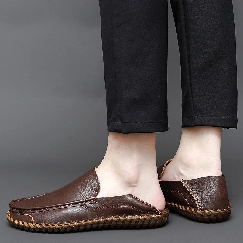 Handmade Men’s Casual Shoes Leather Loafers Moccasins Breathable Driving Shoes