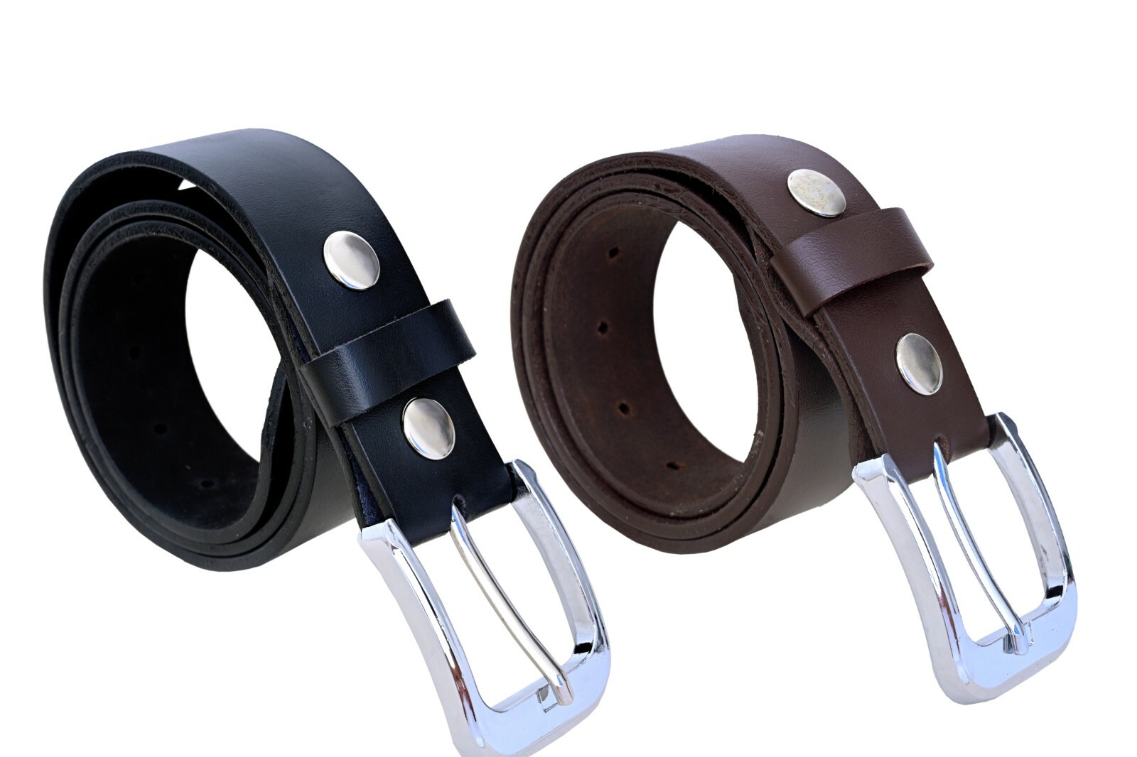 Heavy Duty Leather Work Handmade Belt Leather Belt Brown/Black 1.5″ One Piece