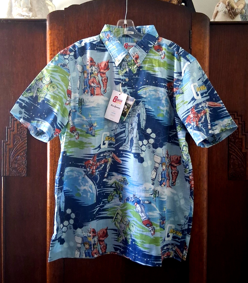 Reyn Spooner Men’s ” MOBILE SUIT GUNDAM” NWT PULLOVER Sky Classic Fit Shirts