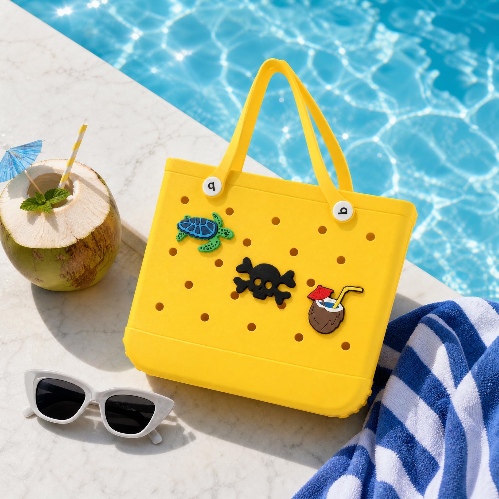 Turtle Charm Accessory for Bogg Bag and Simply Southern Tote,Cute Decorative Ins