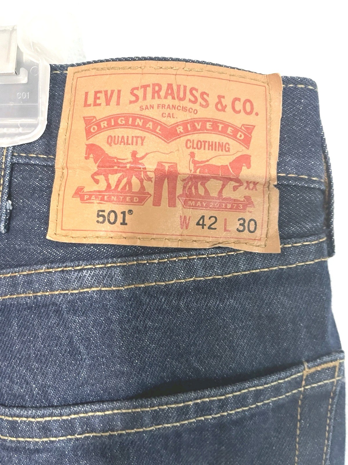 Levi’s 501 Jeans Blue Button Fly Shrink To Fit Men 42×30