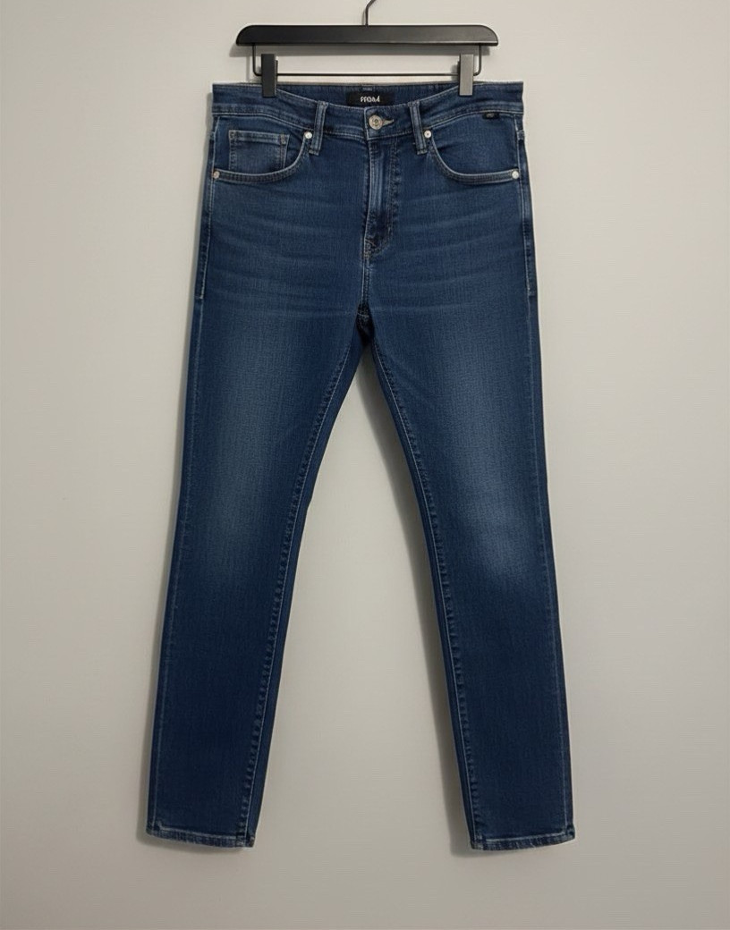 Mavi Men’s Slim Straight Fit Blue Denim Jeans Medium Wash 5-Pocket Logo