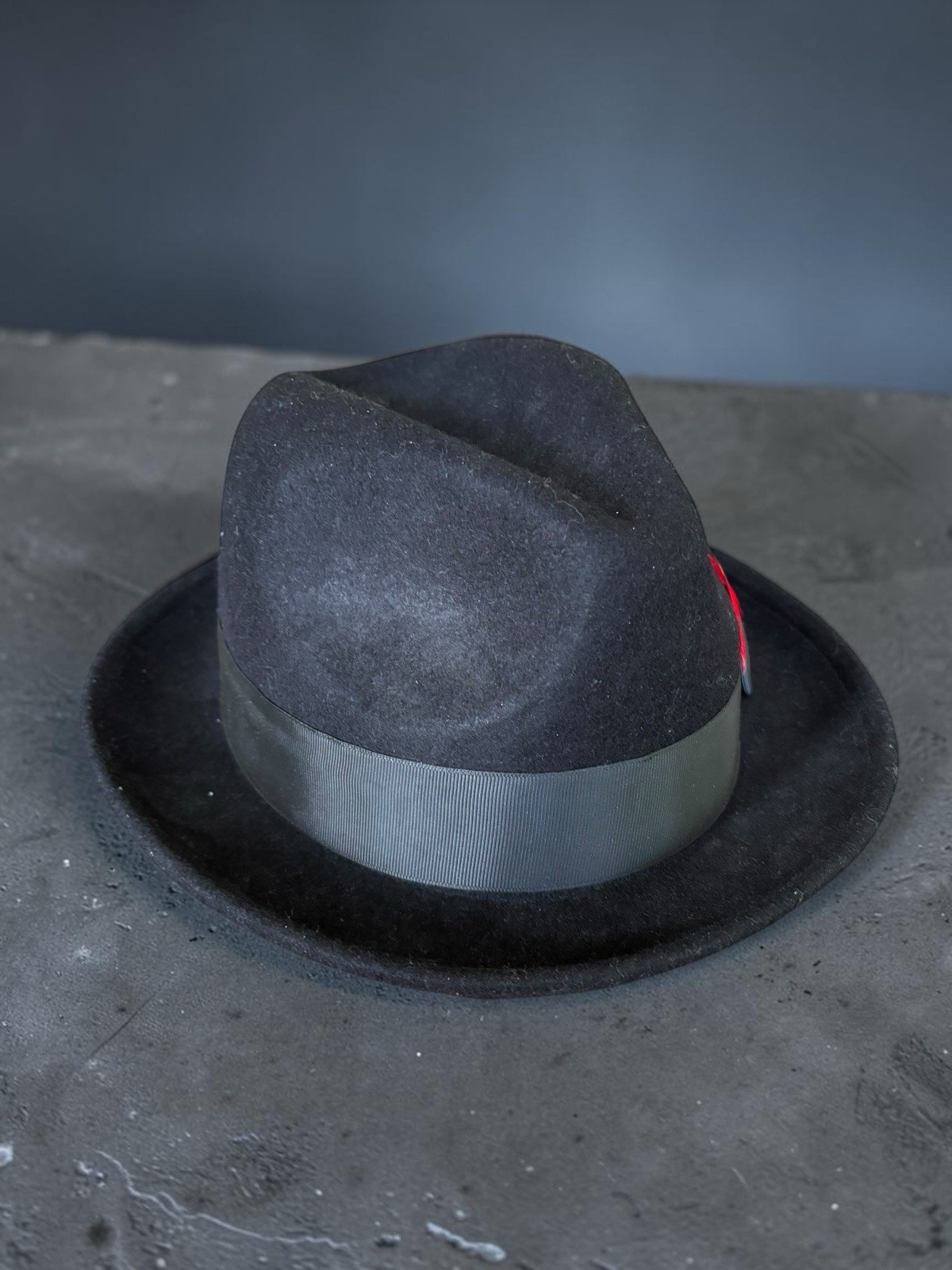 FORTINO LANDI 1940S STYLE 100% WOOL FEDORA BLACK MENS LARGE L NEW WITH TAGS