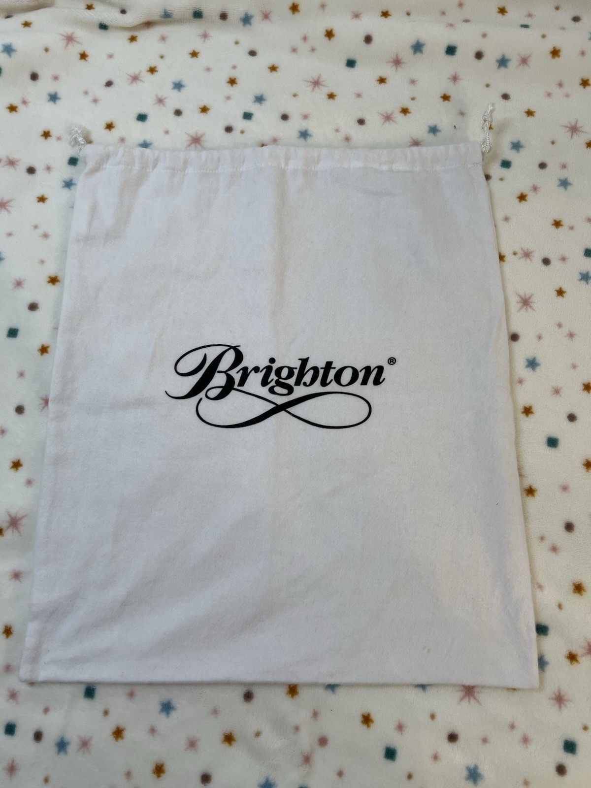 Brighton Purse 100% Cotton White Drawstring Dust Cover, Storage 14″ x 16 1/4″