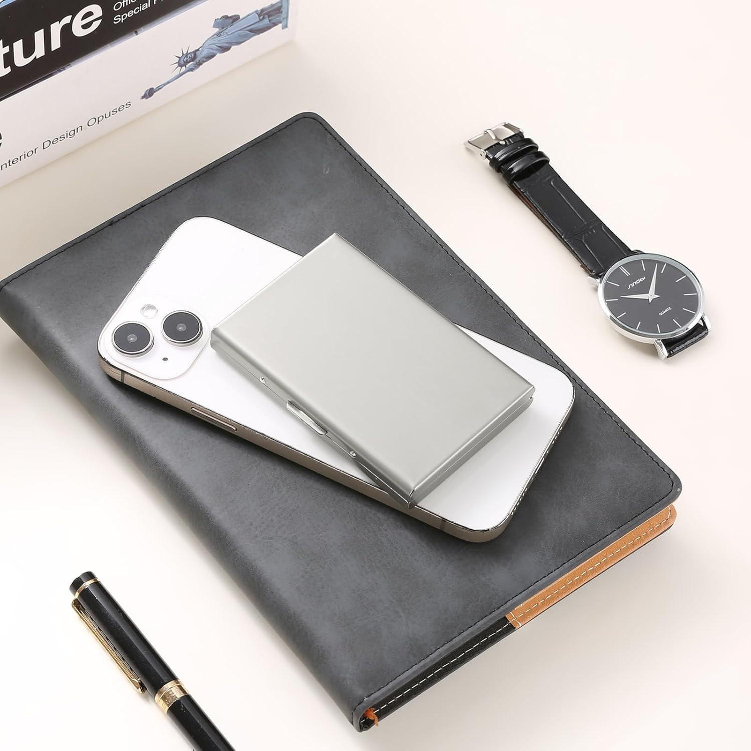 Stainless Steel Credit Card Wallet RFID Blocking Metal Case Pocket Business Card