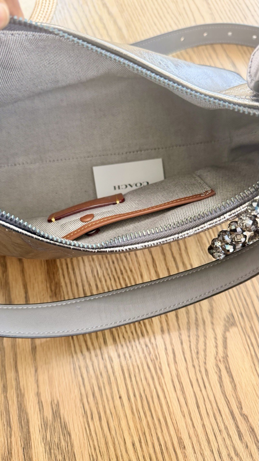 Coach Juliet 25 Pewter/Anthracite Leather shoulder and croc body bag.