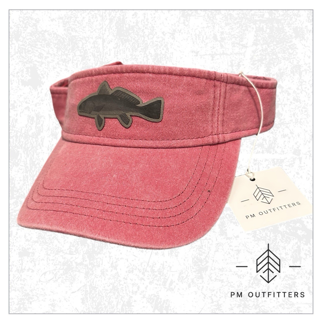 Custom Made Redfish Fish Fisherman Patch Sportsman Pigment Dyed Cotton Visor