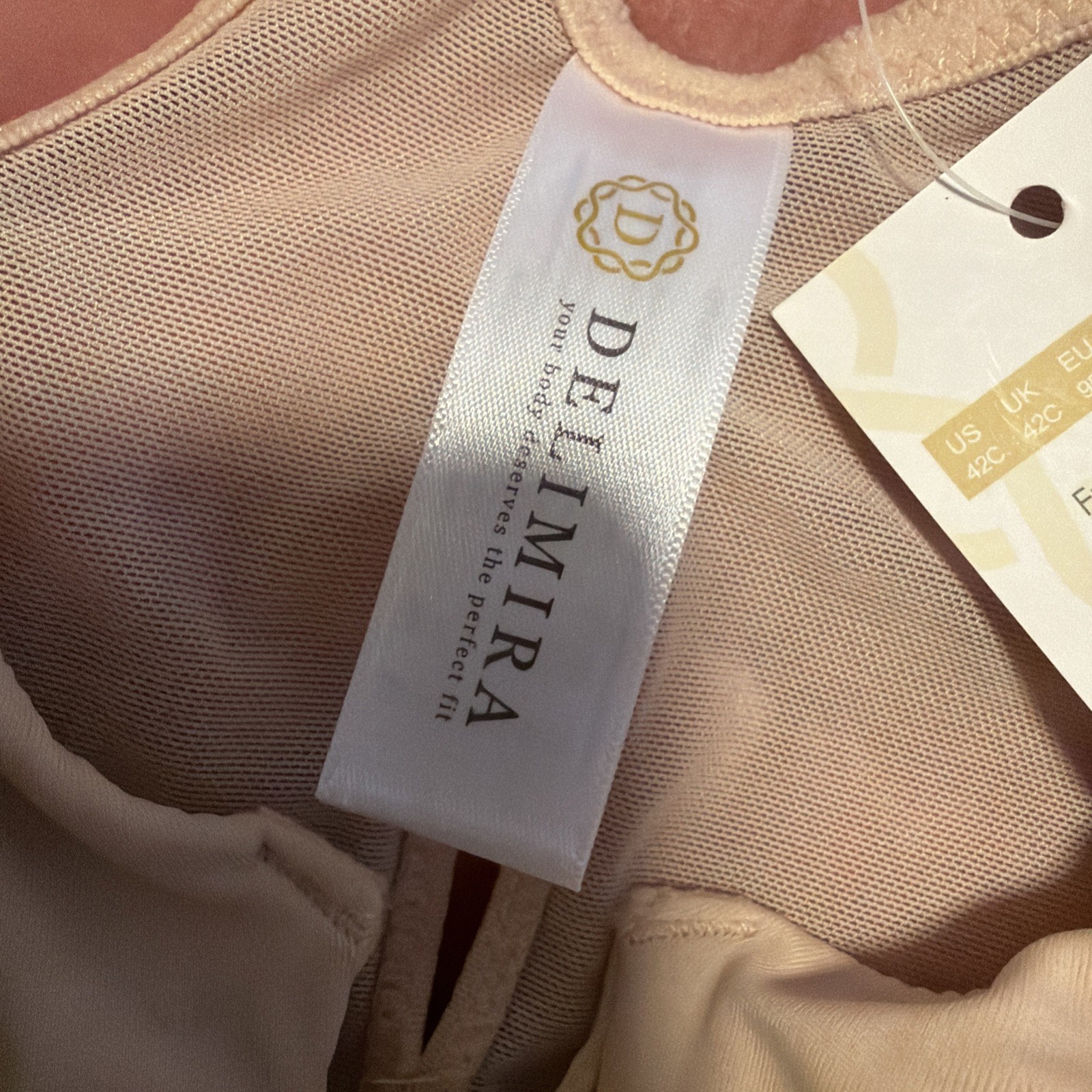 Delimira 42C Racerback W542A Front Closure UW Beige Bra NWT