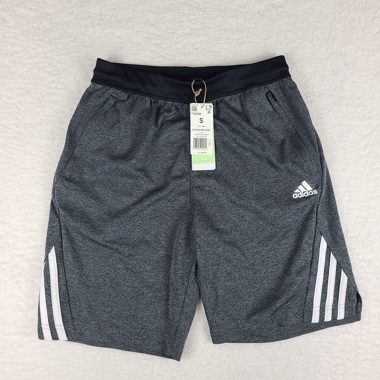 Adidas Shorts Mens Small Dark Gray Axis Nov Knit Active Sweat NWT NEW
