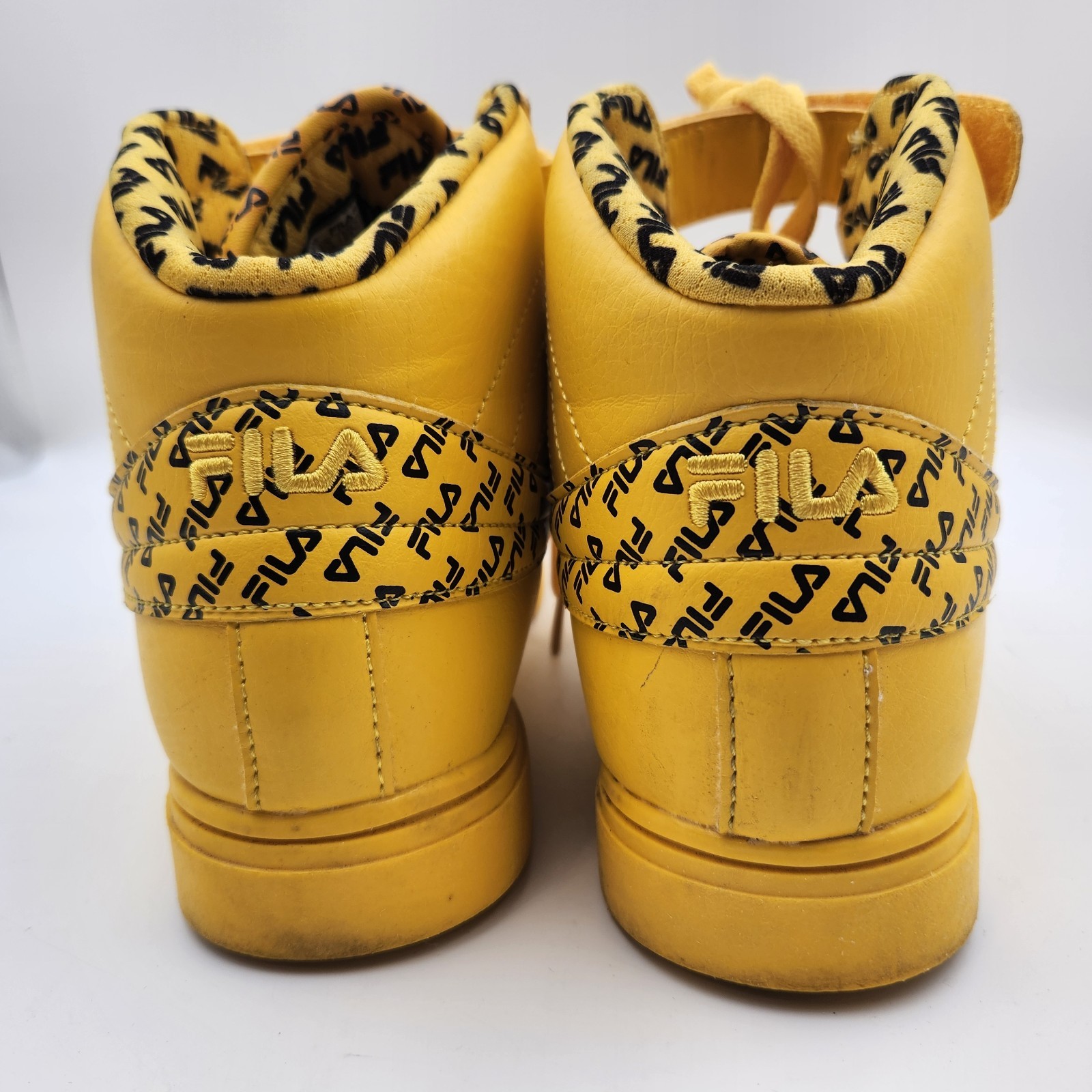 Fila Men’s Vulc 13 Bandana athletic high-top shoes US 6.5 Yellow Round Toe Retro