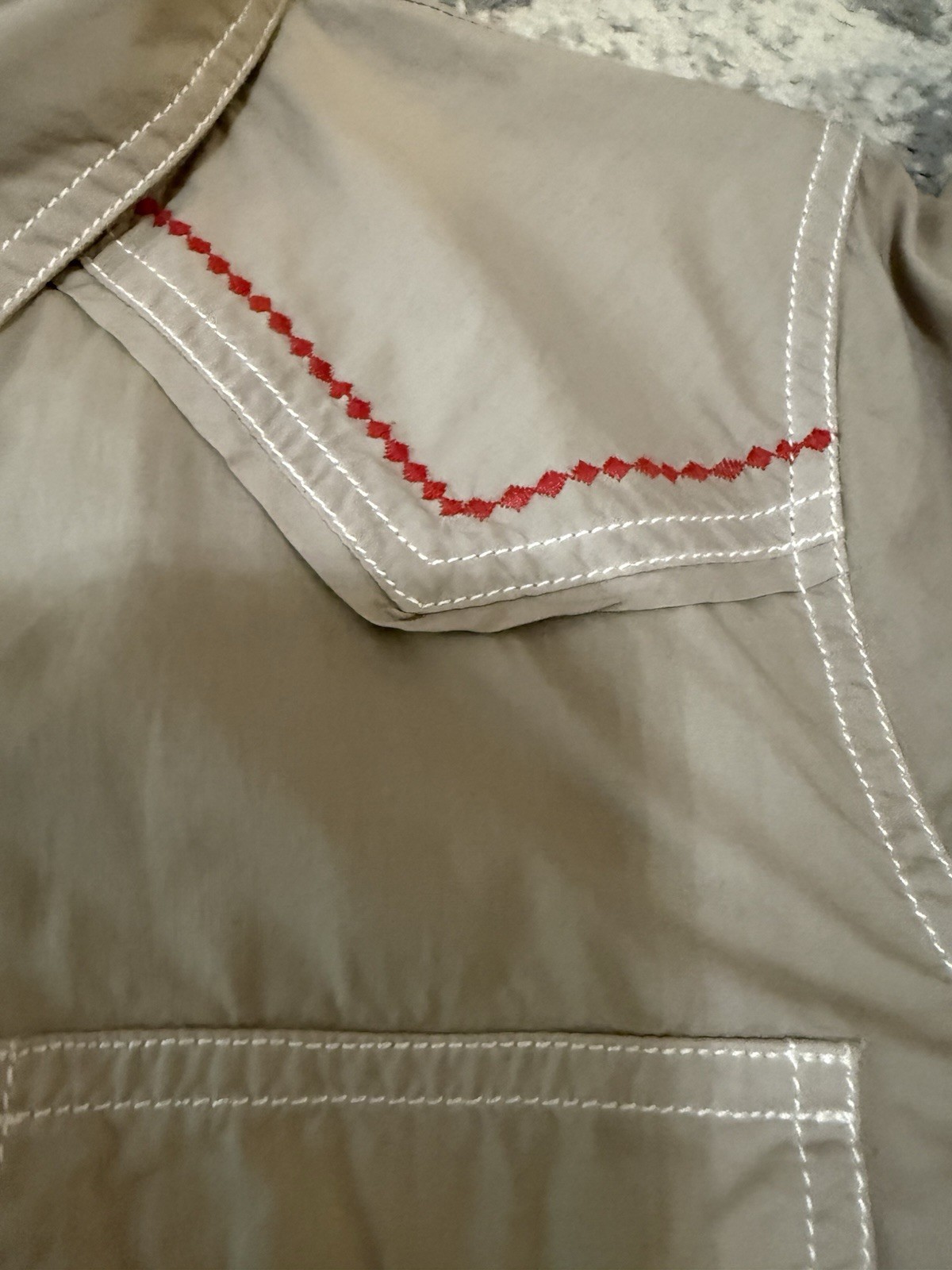 Ryan Michael Shirt Womens L Stone Western Pearl Snap Corset Lace Up Back