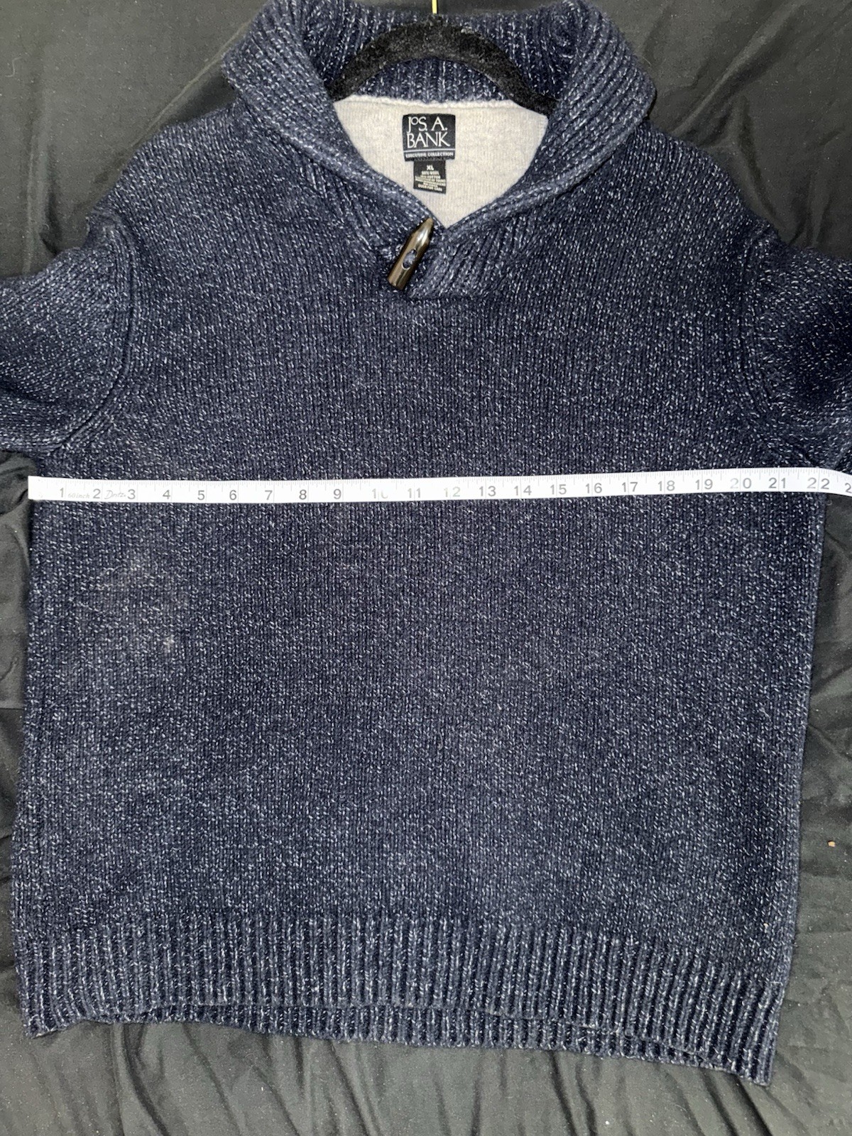 Jos. A. Bank Blue Knit Wool Shawl Collar Pullover Sweater Men’s Size XL