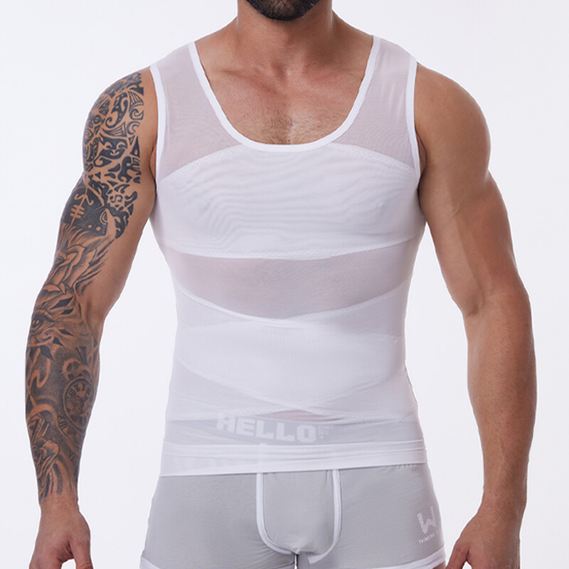 Men Slimming Body Shaper Tank Top Abdomen Gynomastica Compression Vest Gym Shirt